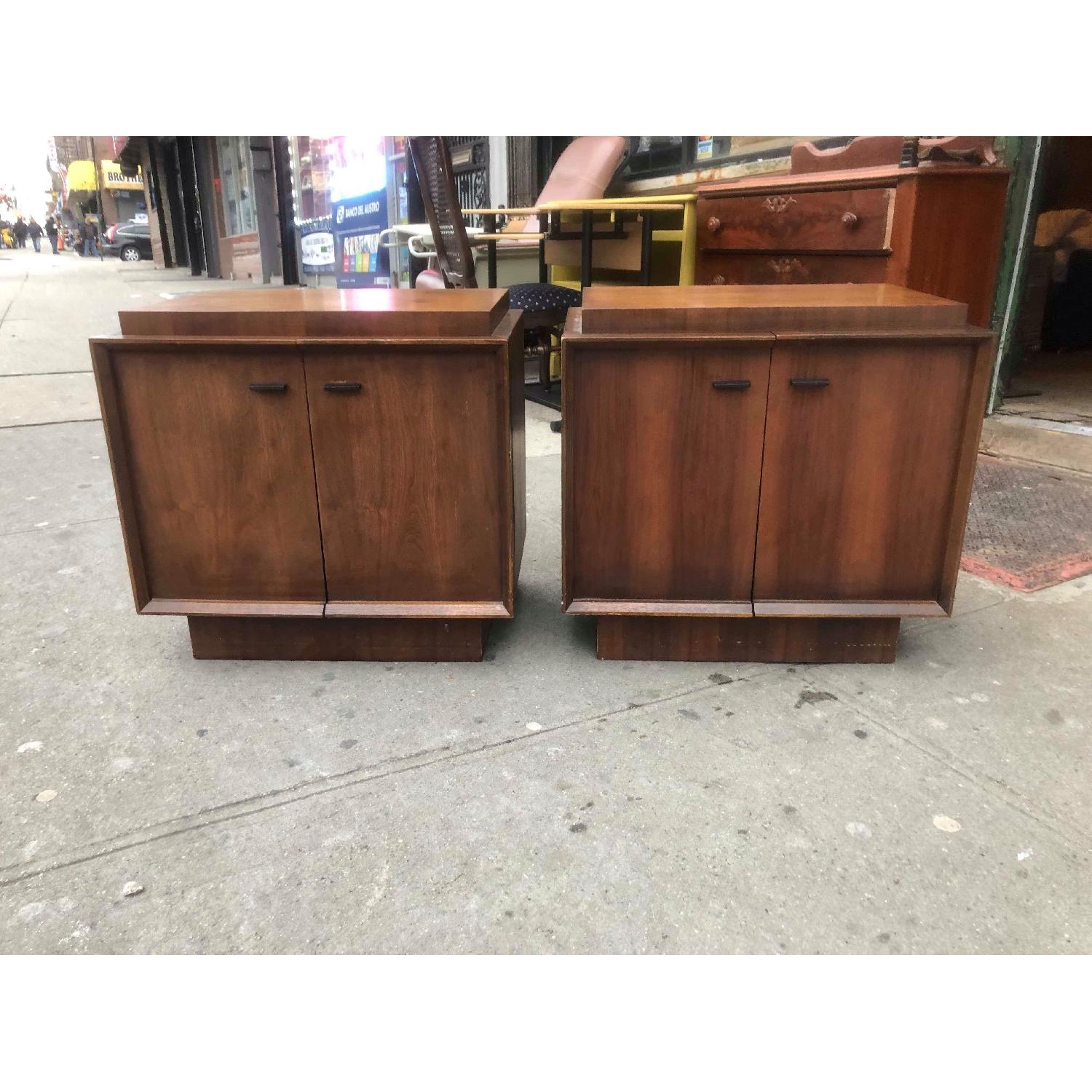 Vintage Mid Century 1950s Solid Wood Nightstands - image-3