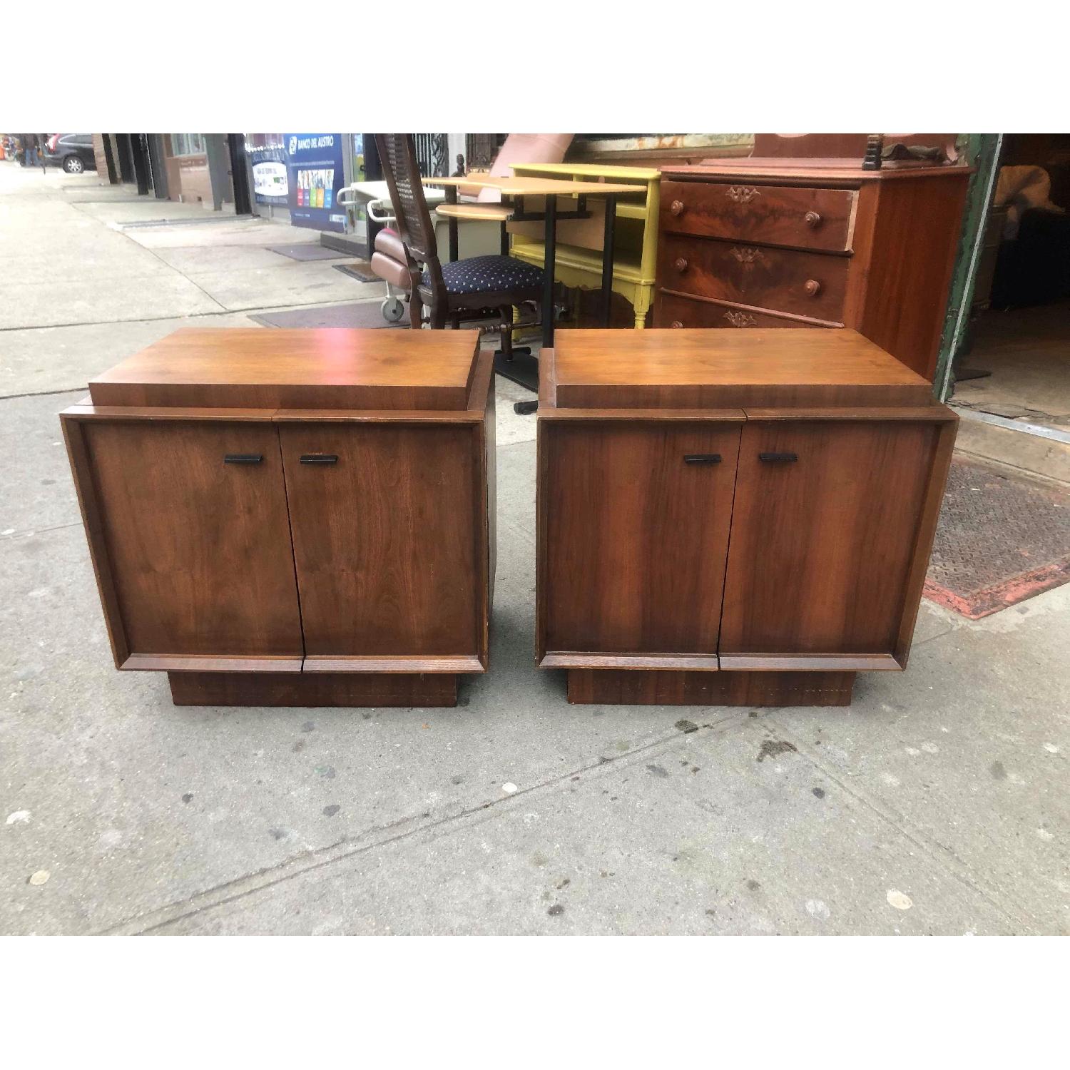 Vintage Mid Century 1950s Solid Wood Nightstands - image-5
