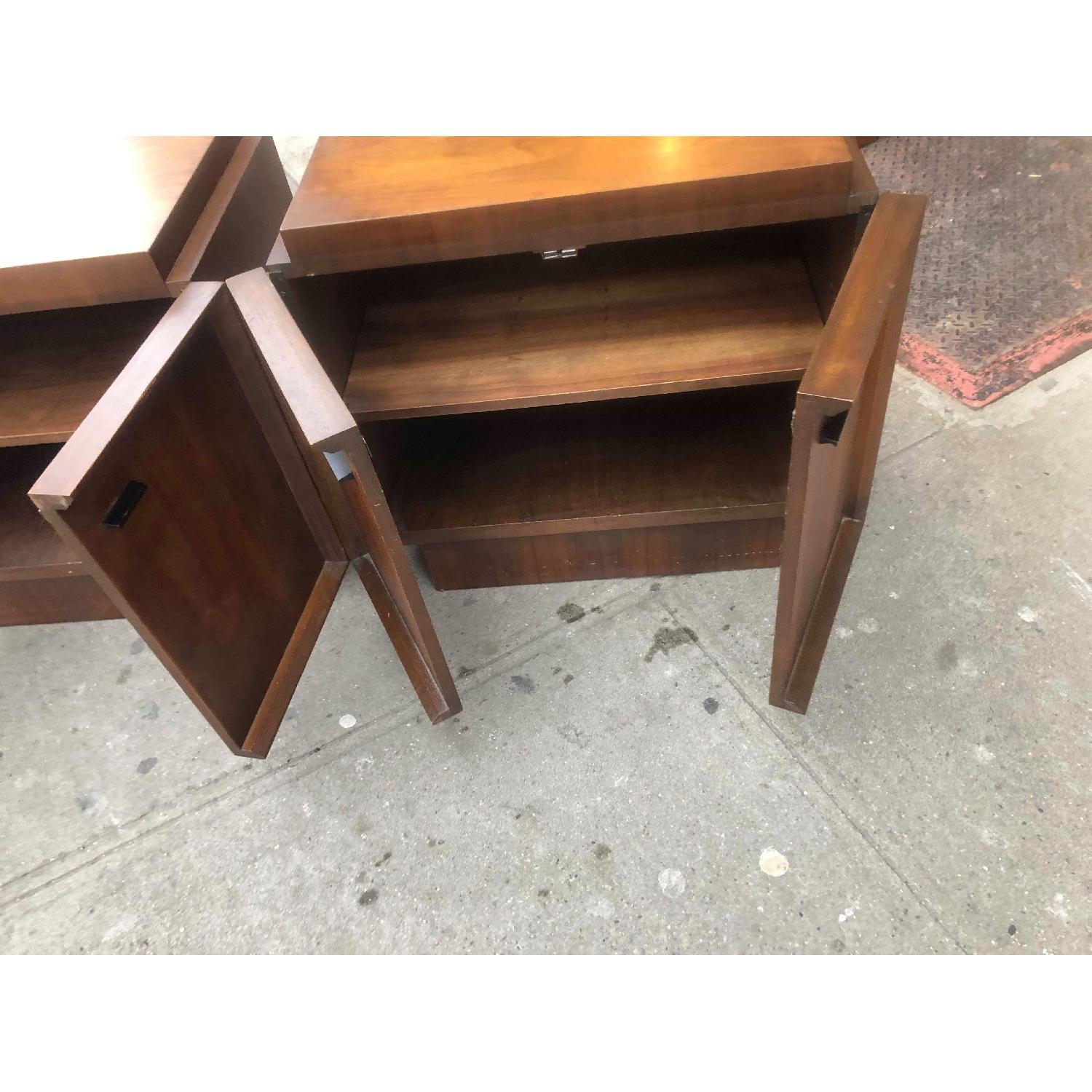 Vintage Mid Century 1950s Solid Wood Nightstands - image-9