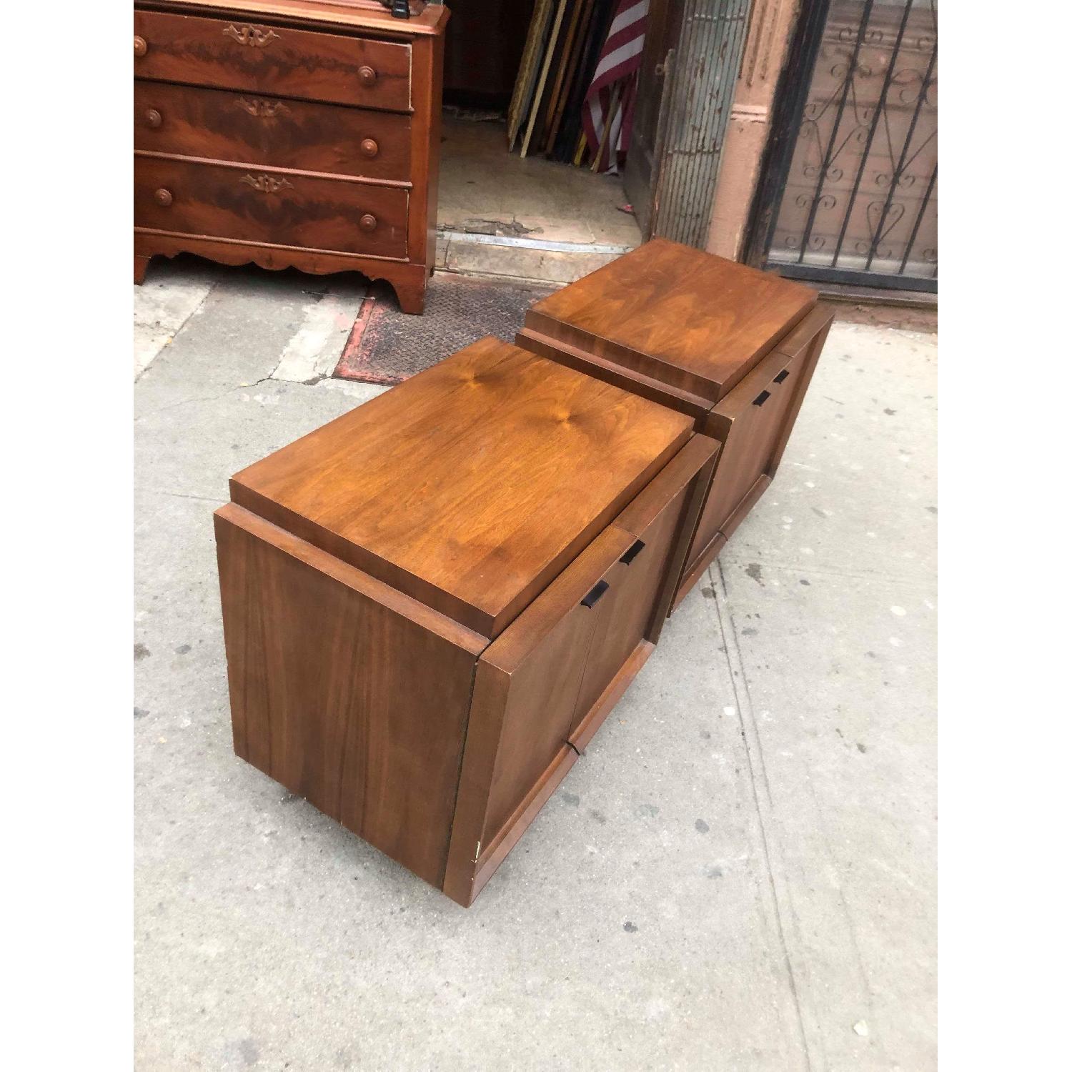 Vintage Mid Century 1950s Solid Wood Nightstands - image-10