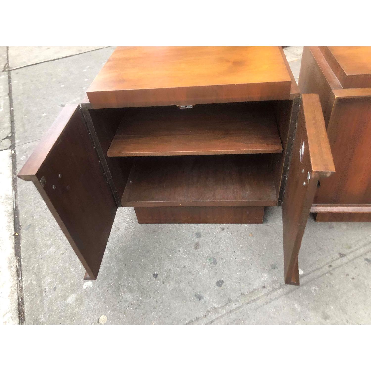 Vintage Mid Century 1950s Solid Wood Nightstands - image-11