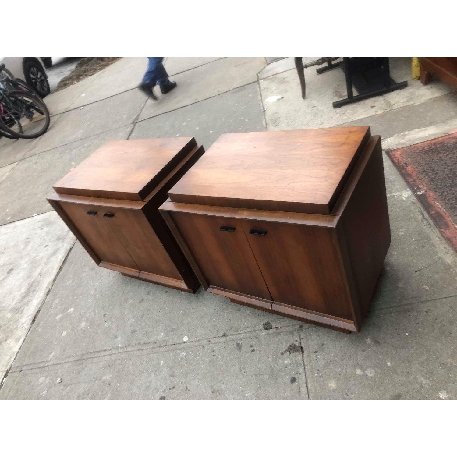 Vintage Mid Century 1950s Solid Wood Nightstands - image-13
