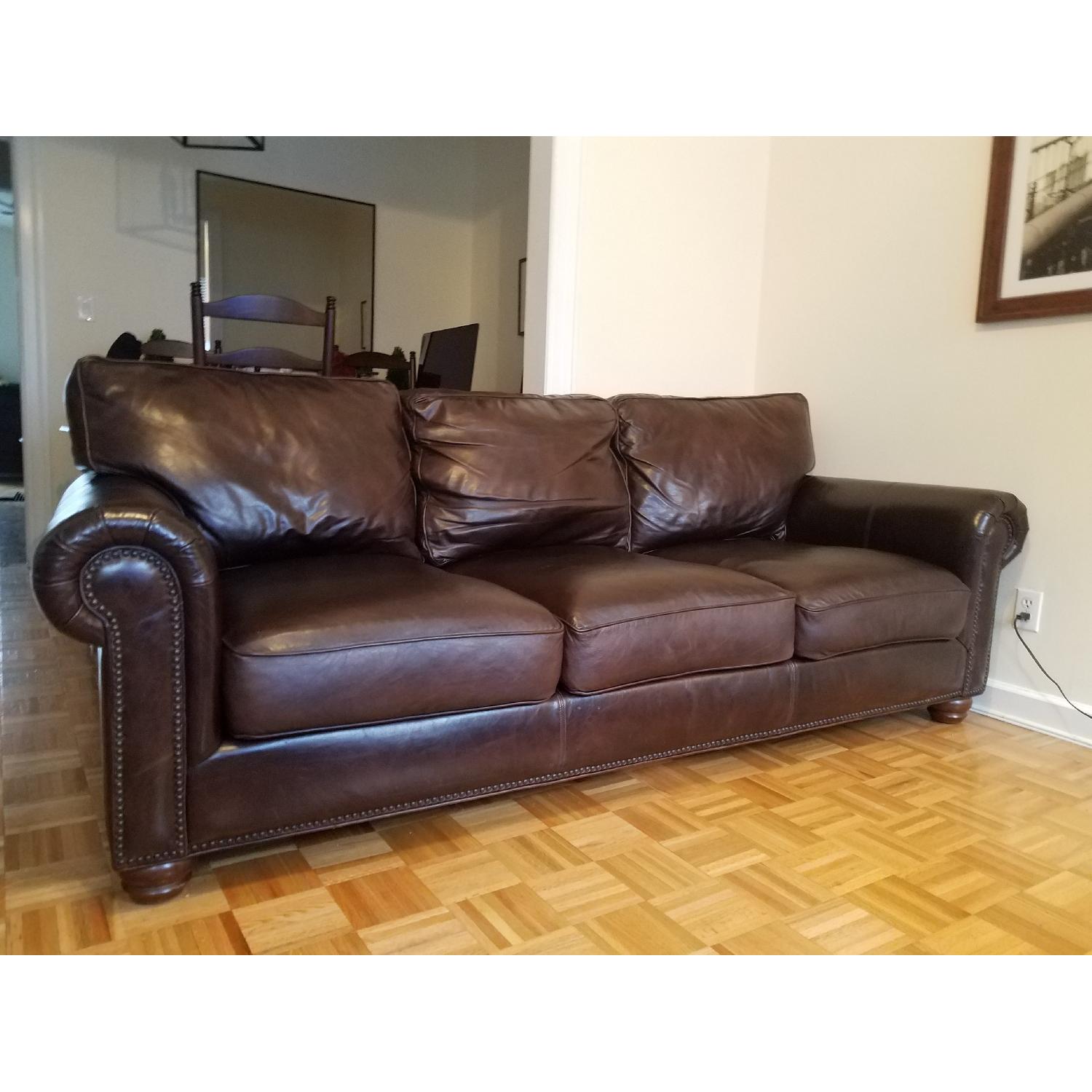 Pottery Barn Webster Grand Leather Sofa - image-3