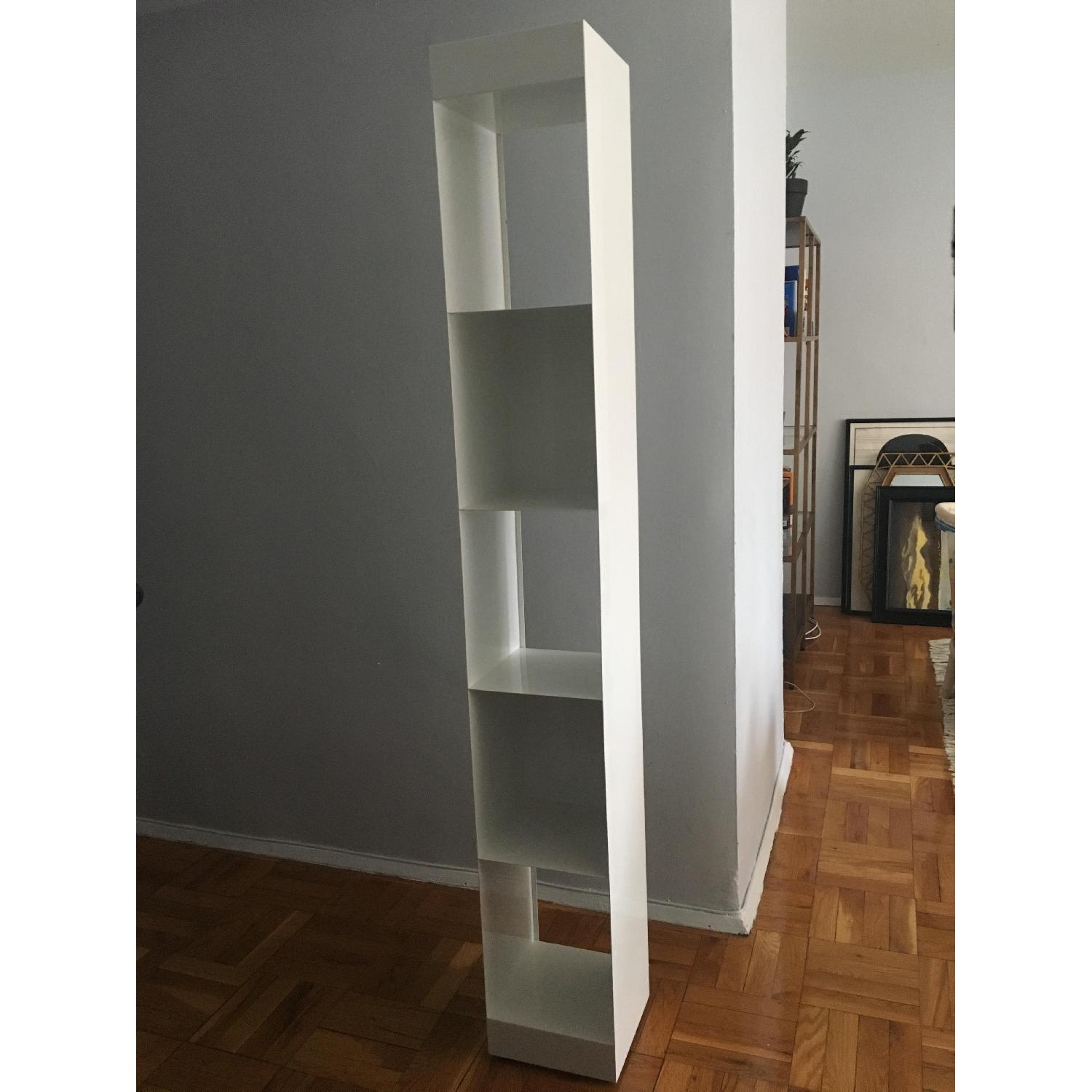 CB2 Narrow Metal Storage Tower Shelf in White - image-2