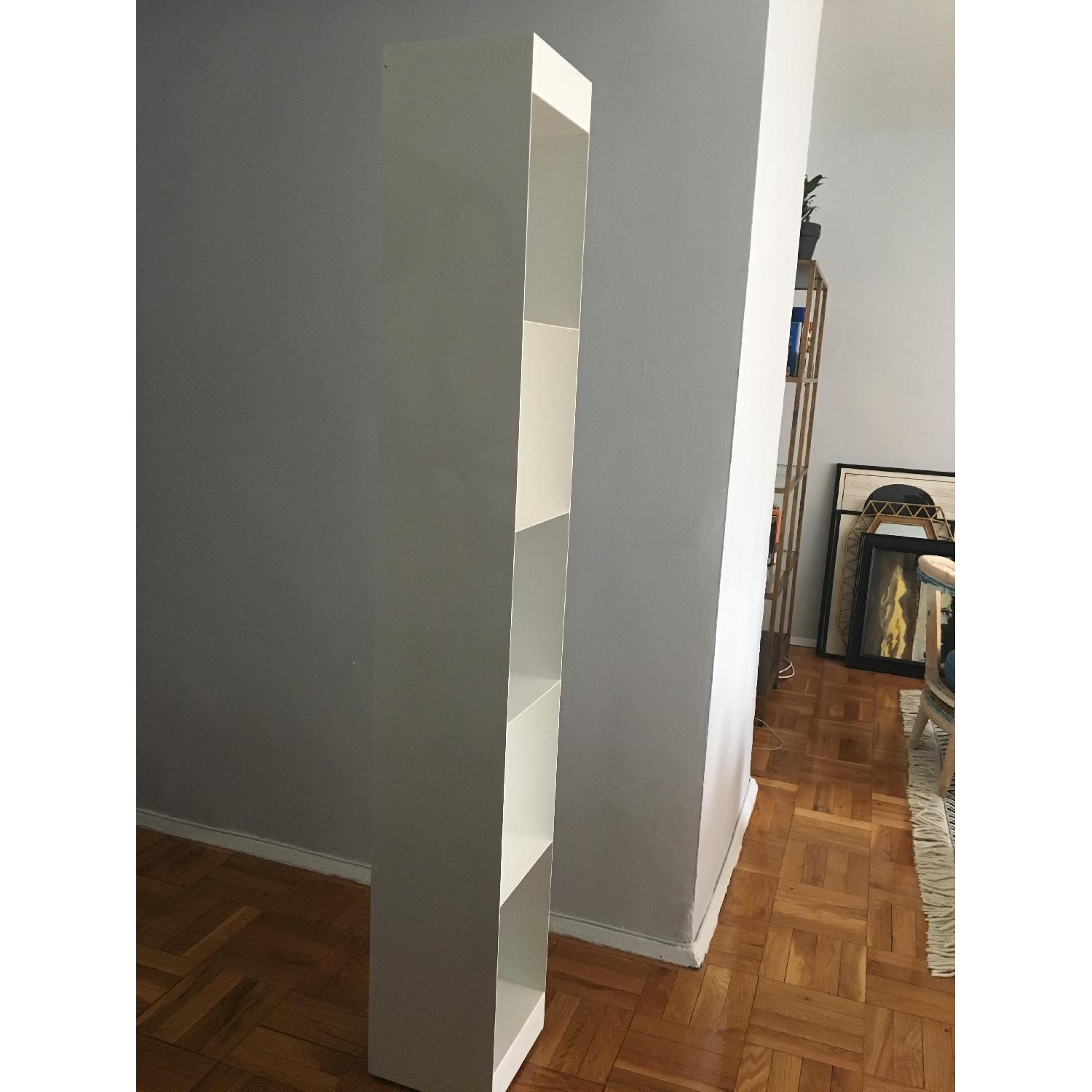 CB2 Narrow Metal Storage Tower Shelf in White - image-3