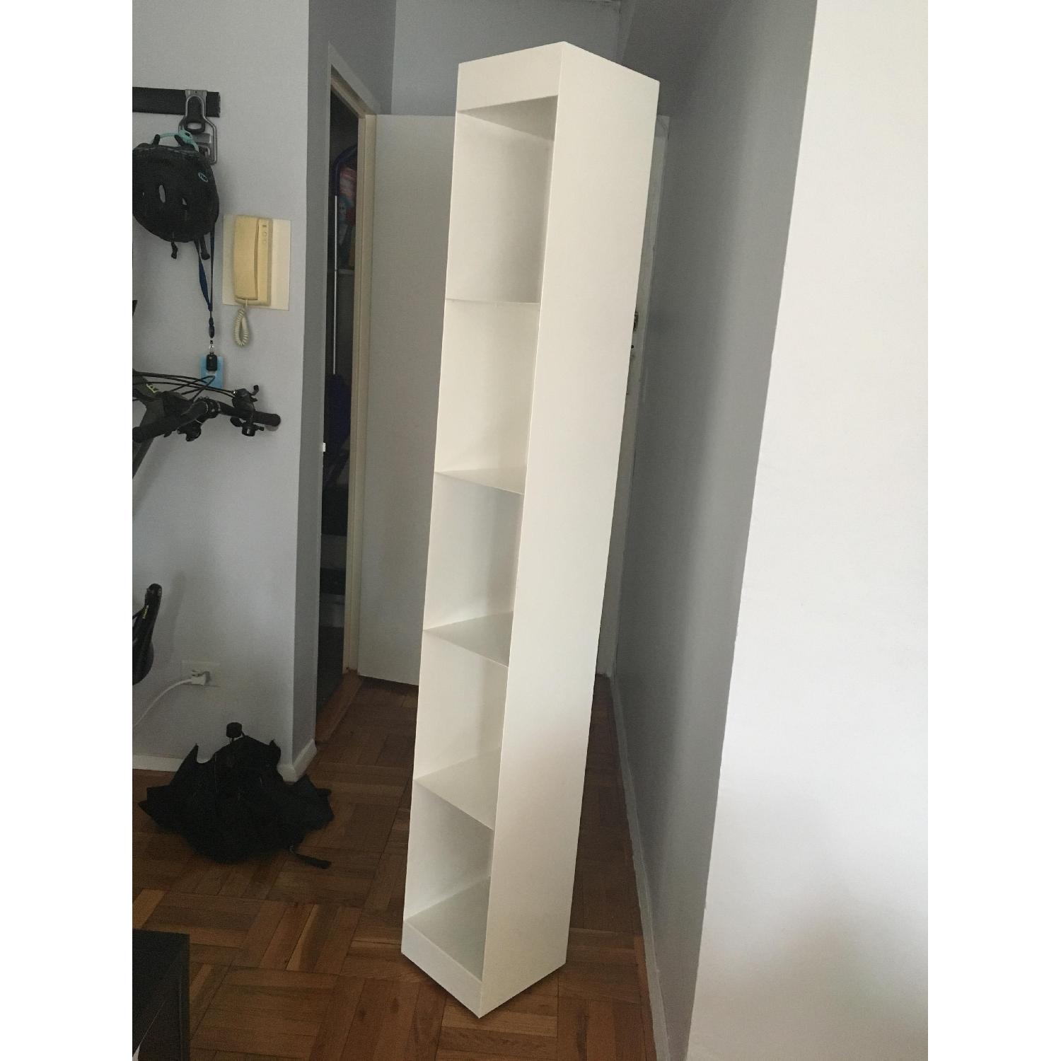 CB2 Narrow Metal Storage Tower Shelf in White - image-5