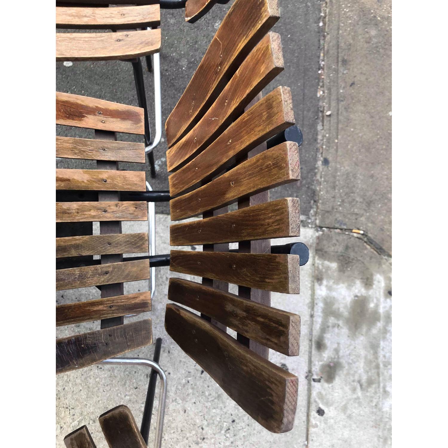 Vintage Mid Century 1950s Wood & Metal Bar Stools - image-9