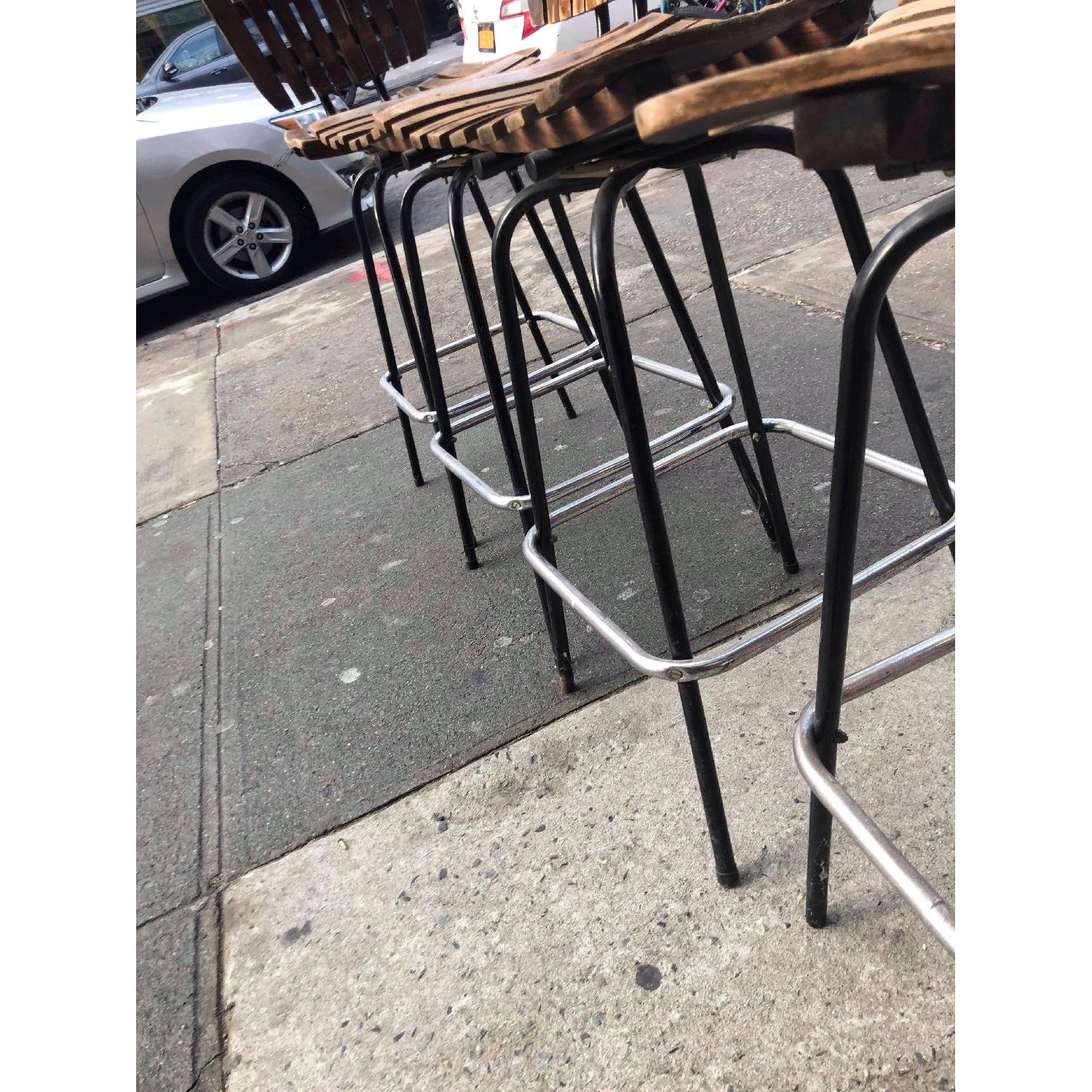 Vintage Mid Century 1950s Wood & Metal Bar Stools - image-15