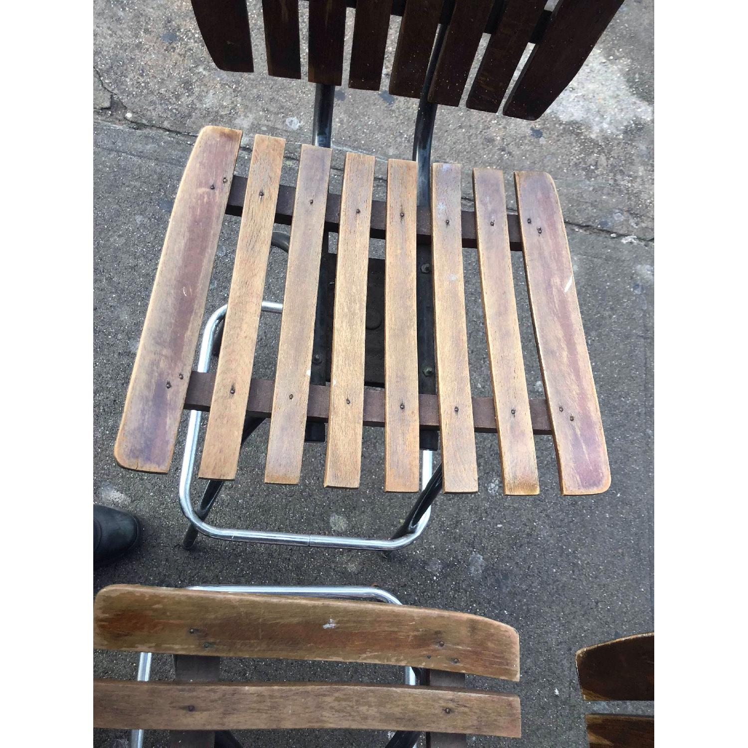 Vintage Mid Century 1950s Wood & Metal Bar Stools - image-16