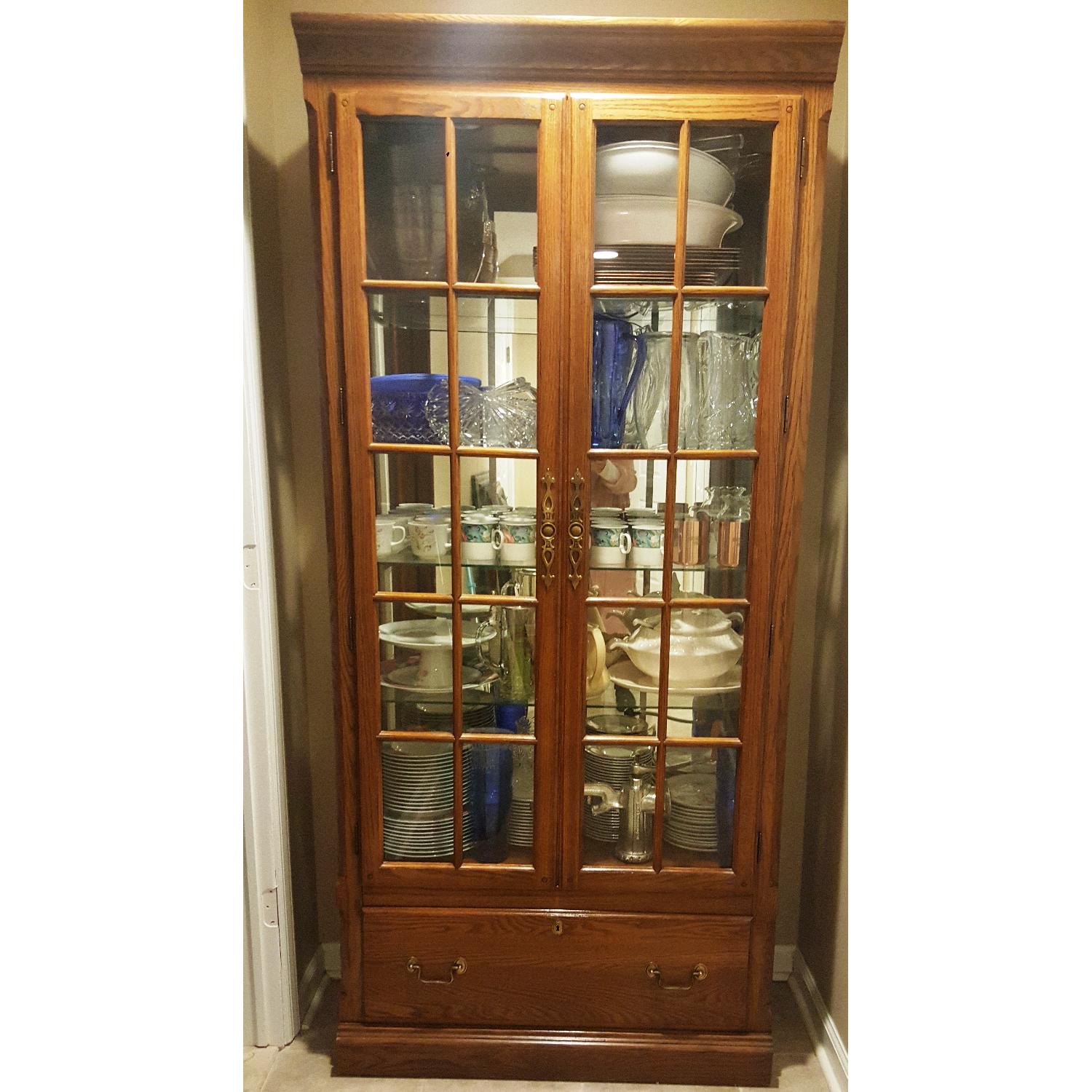 Oak Corner Curio Cabinet - image-3