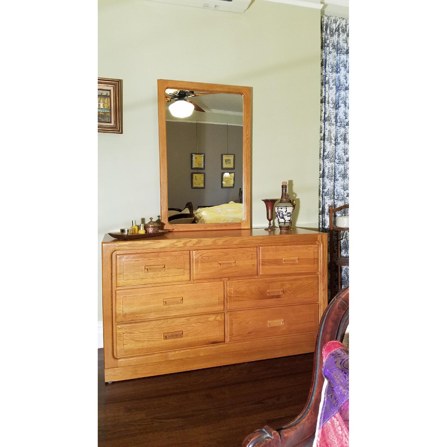 Vintage Stanley Oak Dresser w/ Mirror - image-1