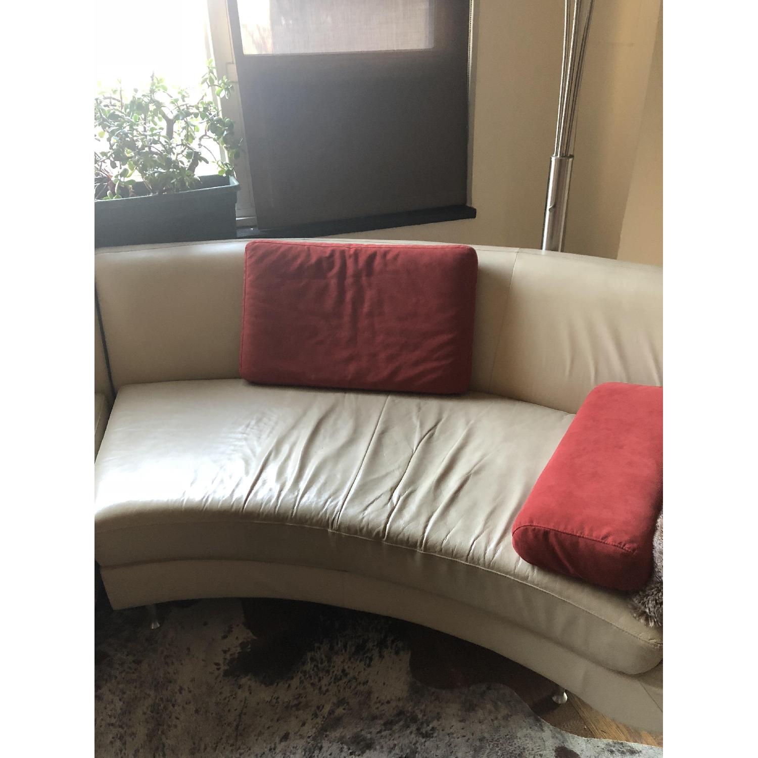 American Leather Modern Curved Sectional Sofa - image-2