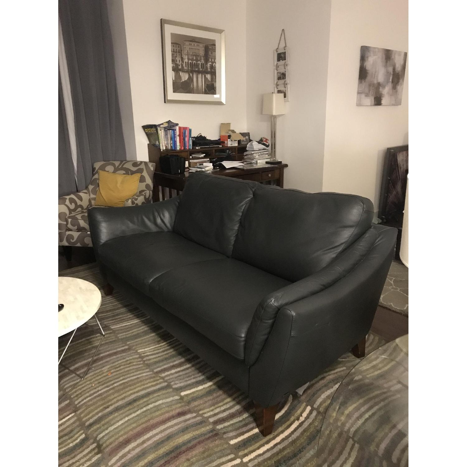 Raymour & Flanigan Greccio Leather Sofa - image-1