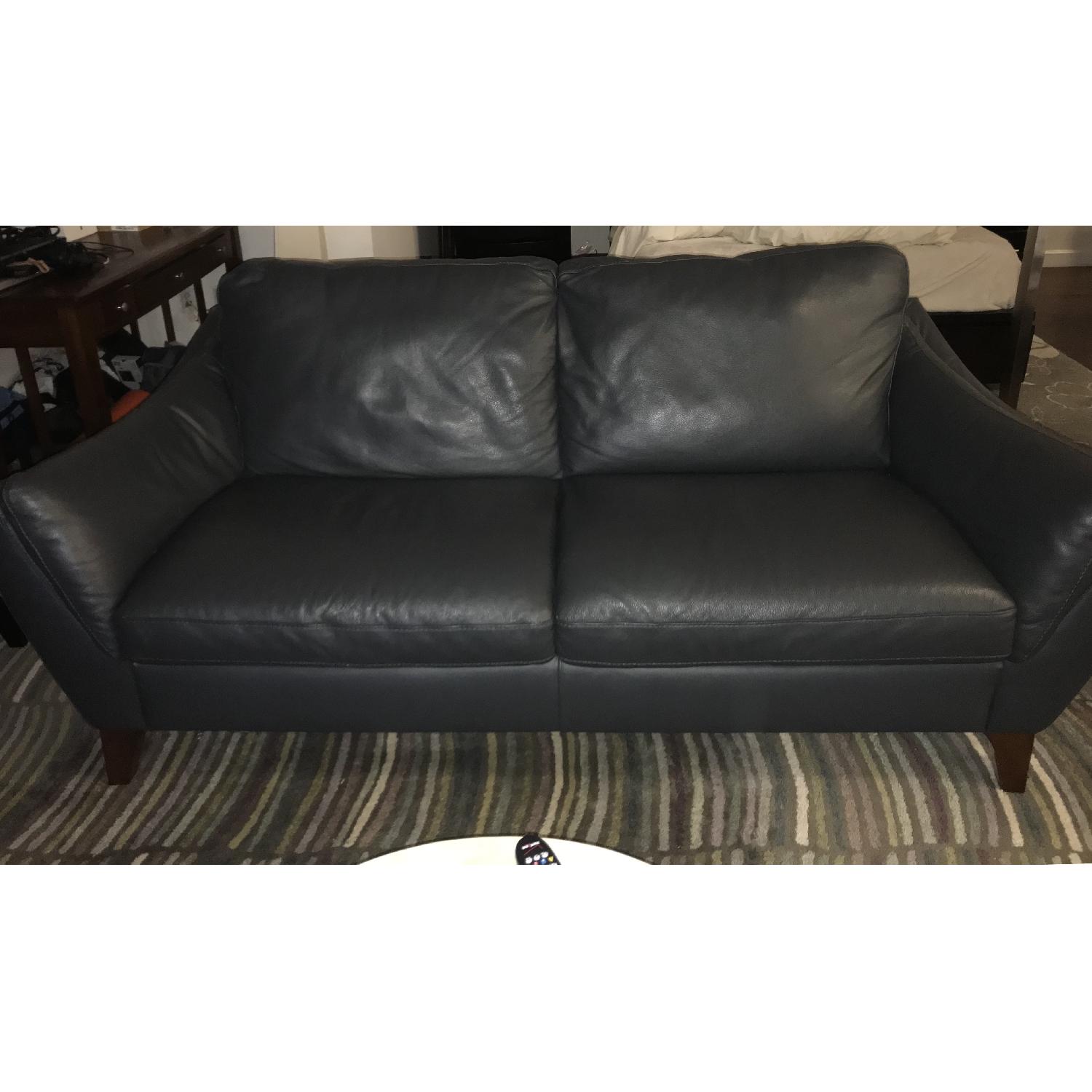 Raymour & Flanigan Greccio Leather Sofa - image-3