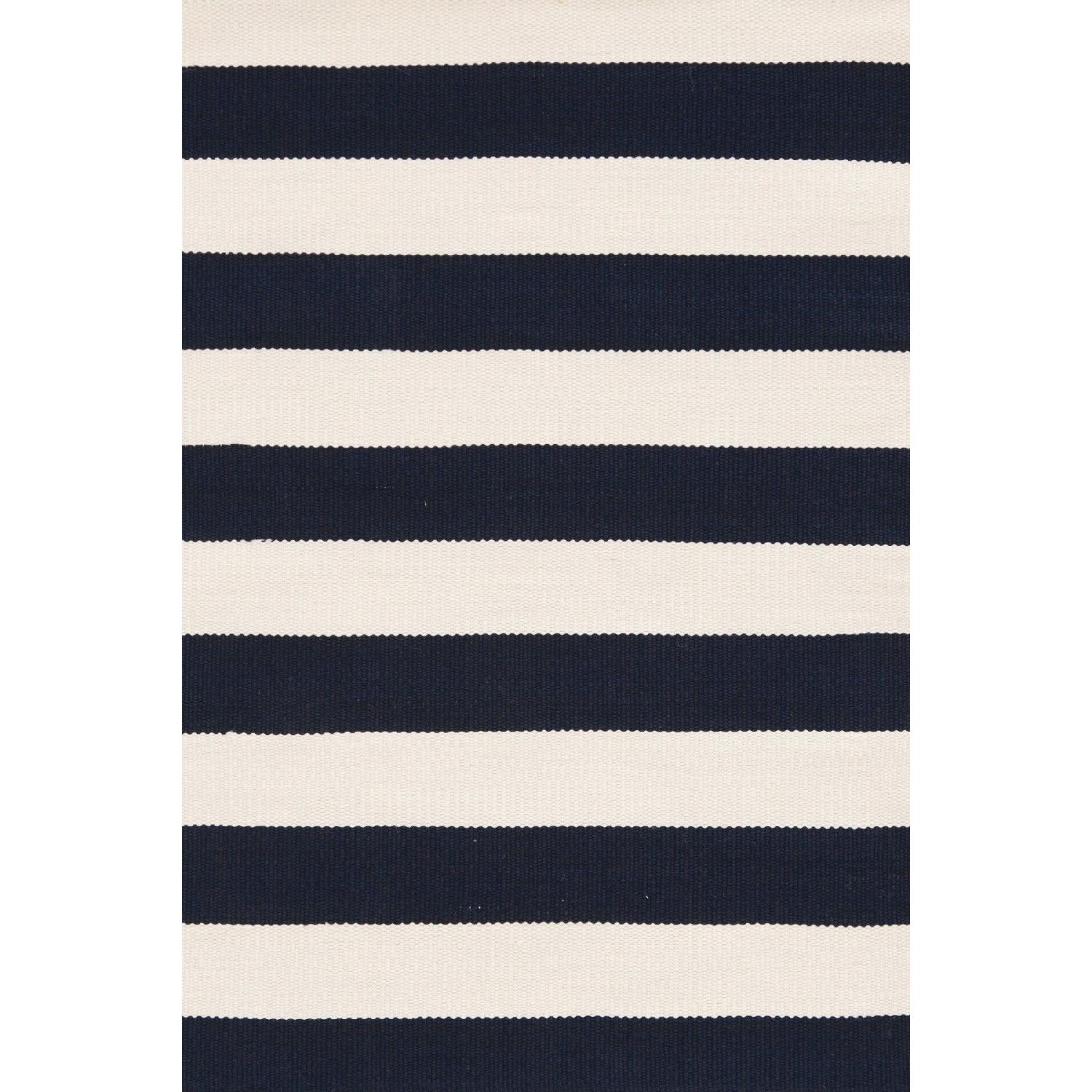 Dash & Albert Blue and White Striped Handwoven Rug - image-0