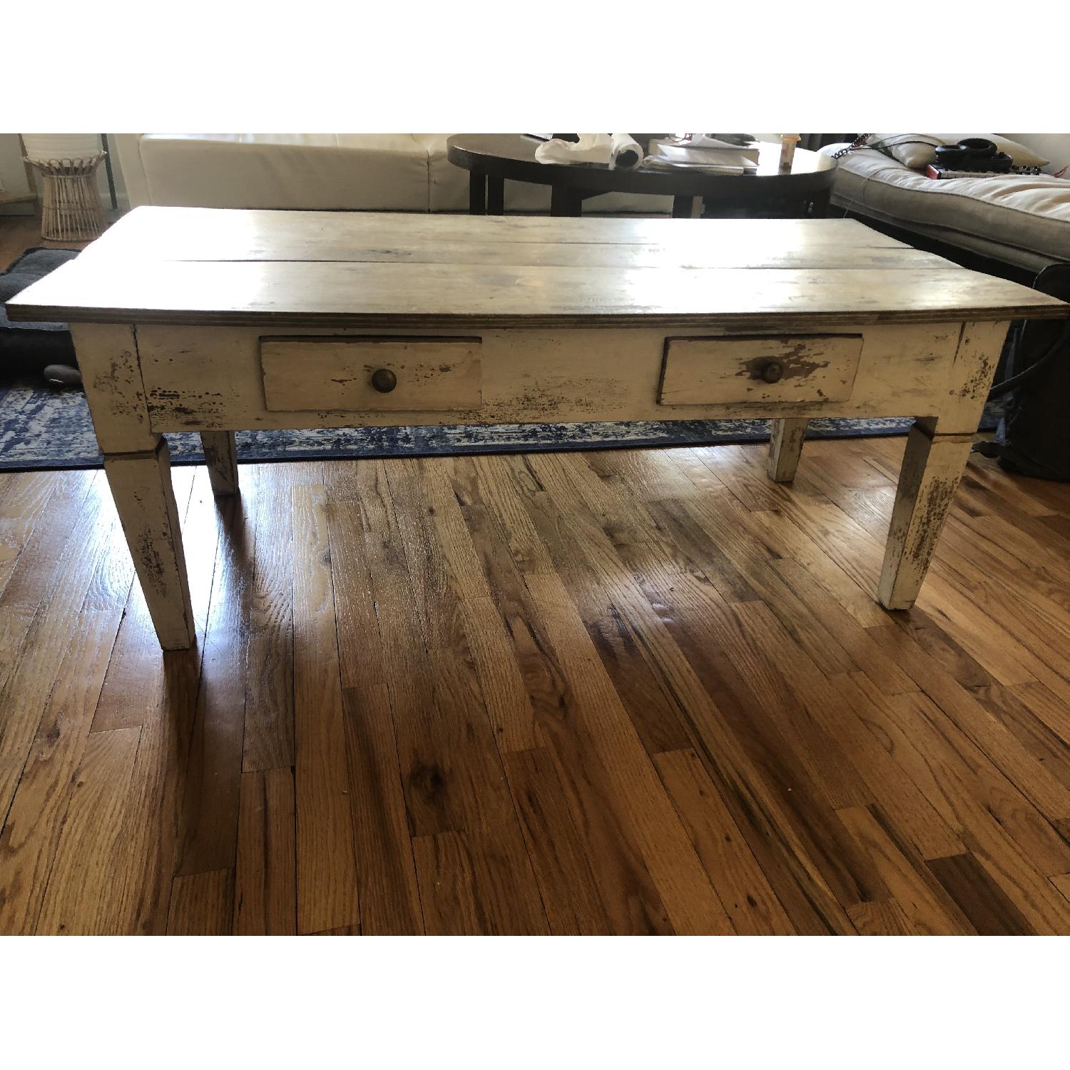 Antique Distressed Coffee Table AptDeco