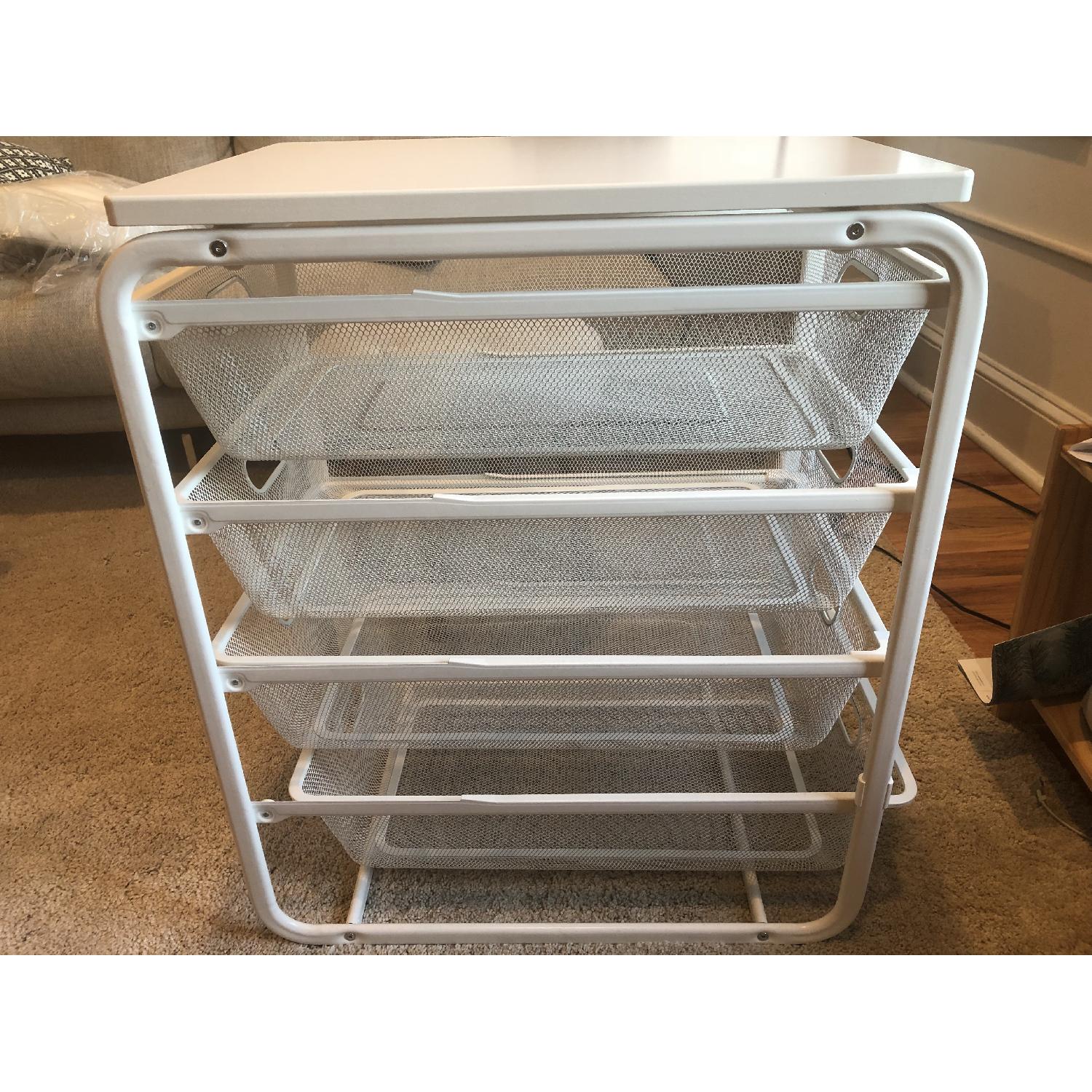 Ikea Algot Frame w/ 6 Baskets & White Top Shelves - AptDeco