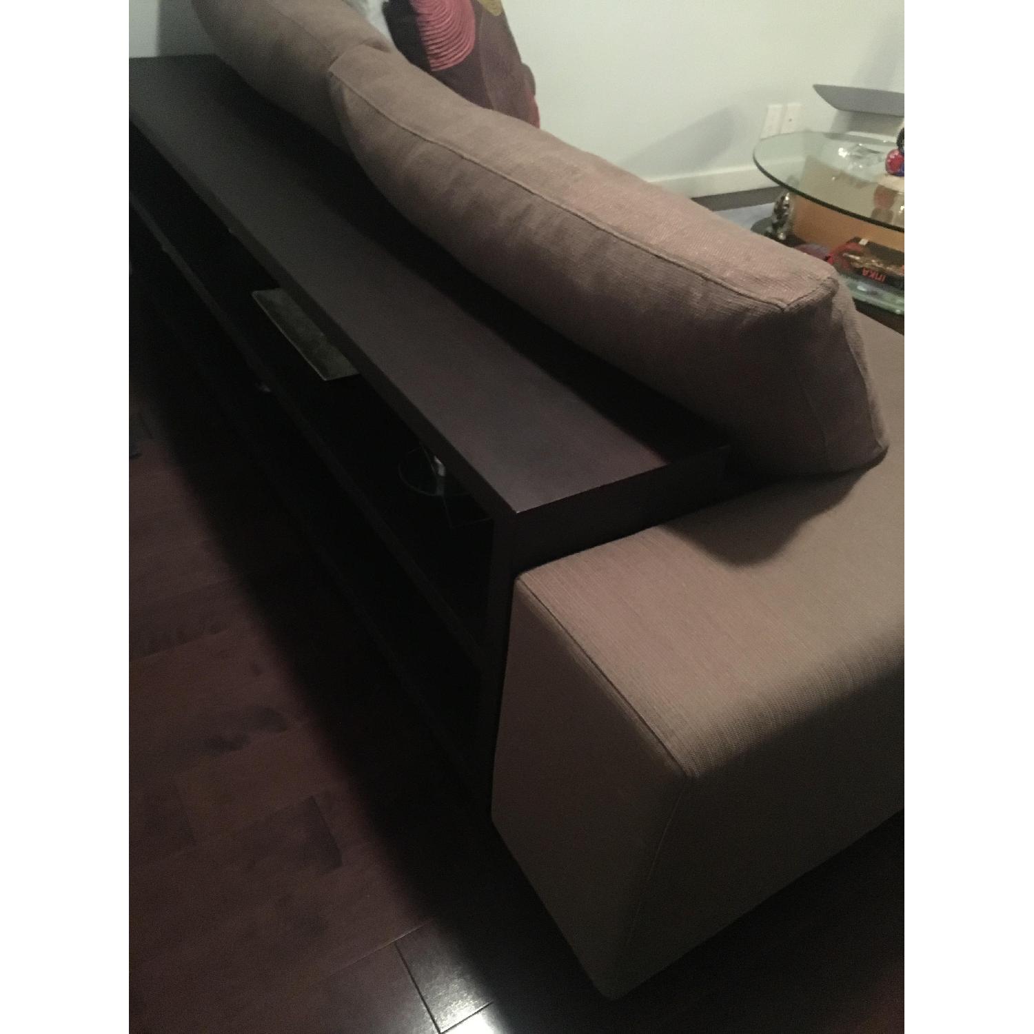 Florense Soho Sofa w/ Integrated Wood Back Bookcase - image-2