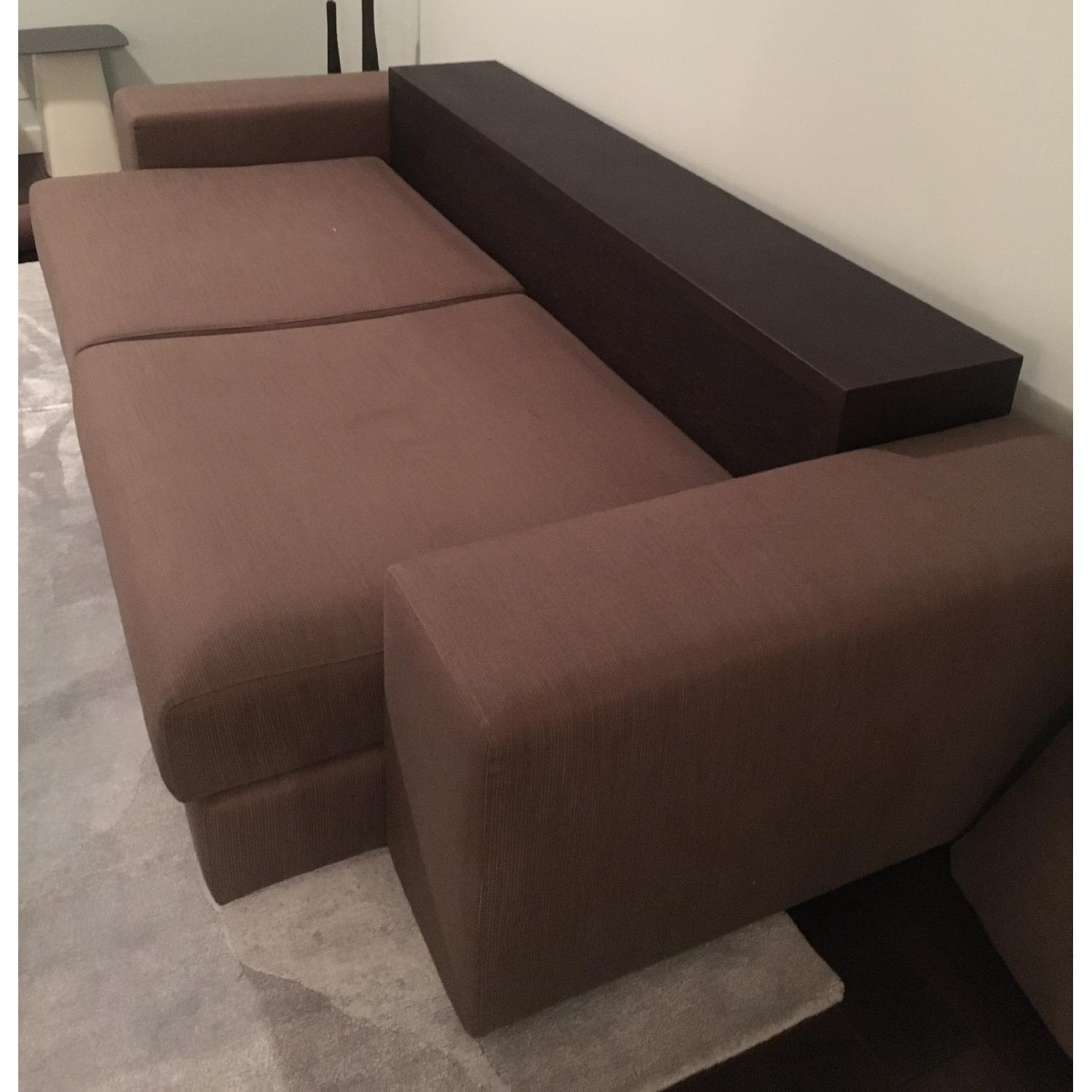 Florense Soho Sofa w/ Integrated Wood Back Bookcase - image-3