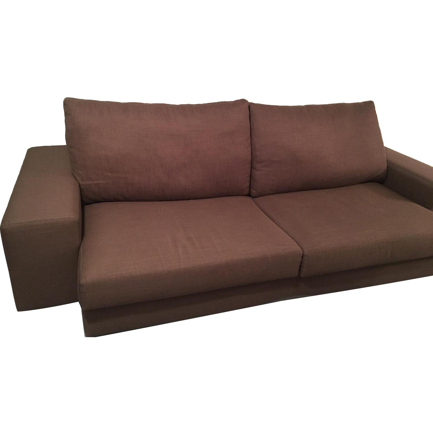 Florense Soho Sofa w/ Integrated Wood Back Bookcase - image-0