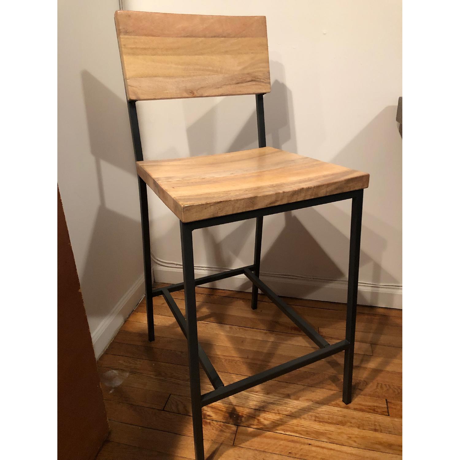 West Elm Solid Wood Rustic Counter Stools - image-2