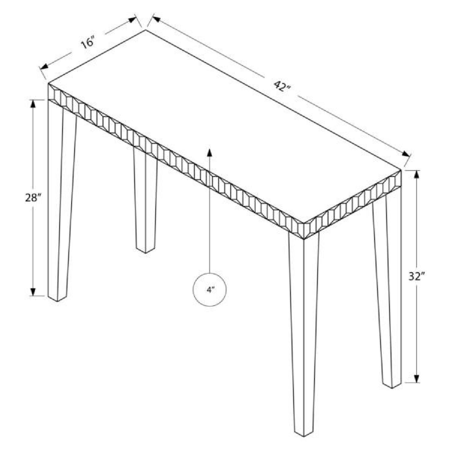 Monarch Specialties Brushed Silver Mirrored Console Table - image-4