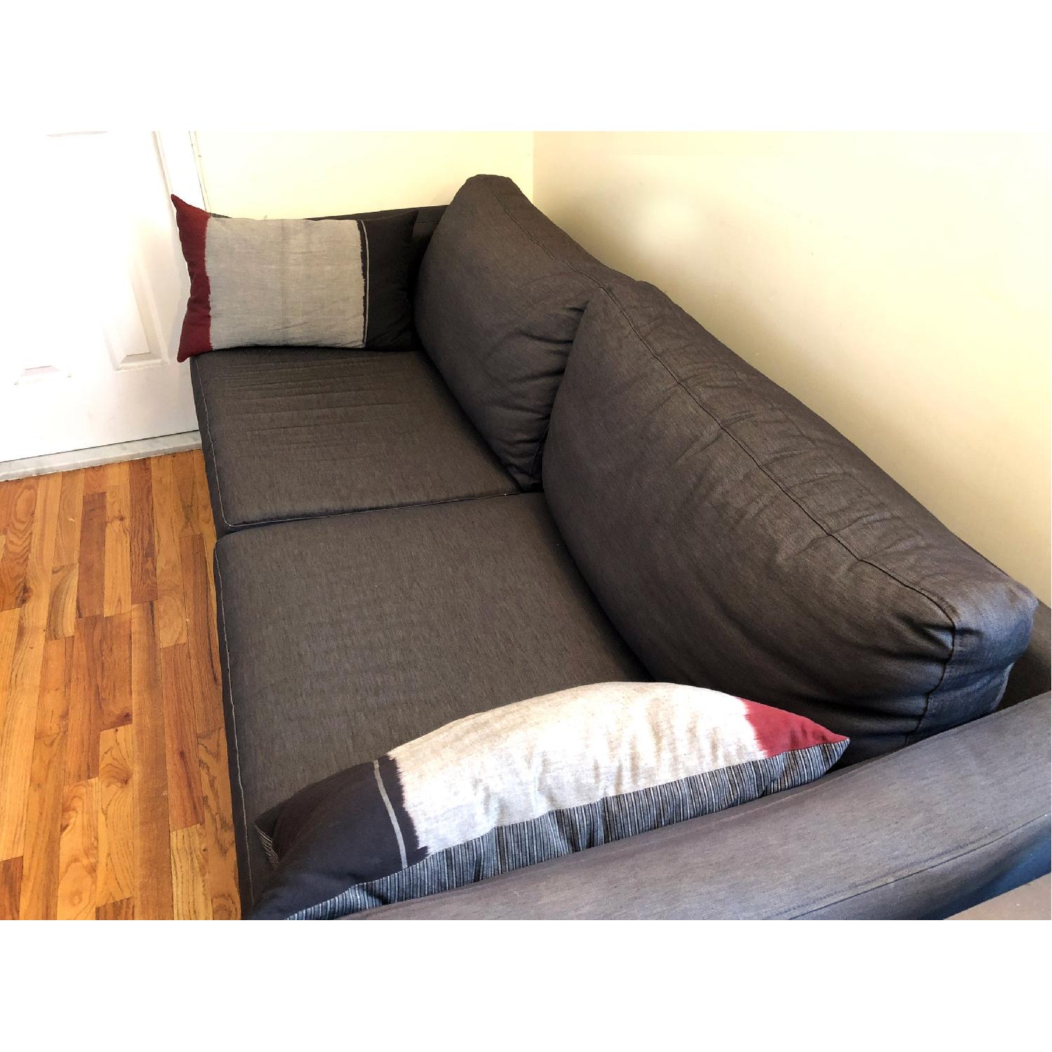 Ikea Blue Denim Upholstered Sofa - image-2