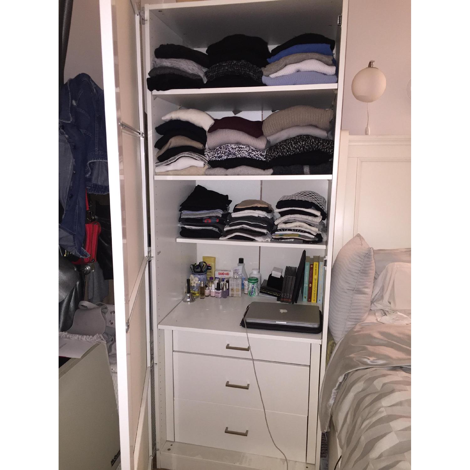Custom IKEA White Armoire Drawers/ Shelves AptDeco