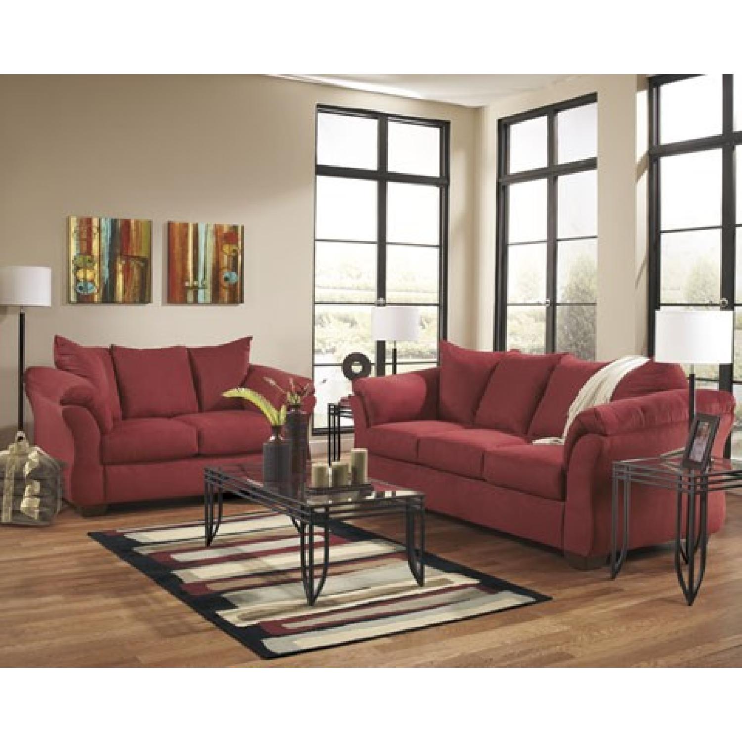 Ashley's Darcy Loveseat in Salsa - image-3