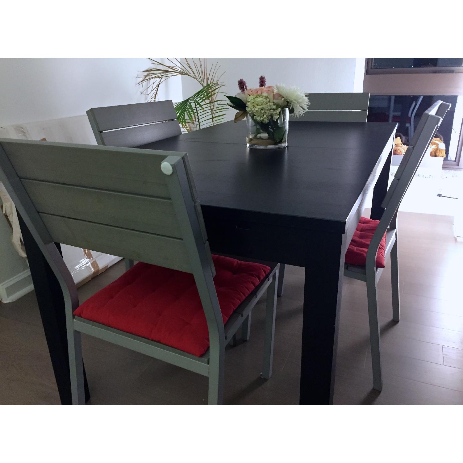 Ikea Expansable Rectangle Dining Table w/ 4 Chairs AptDeco