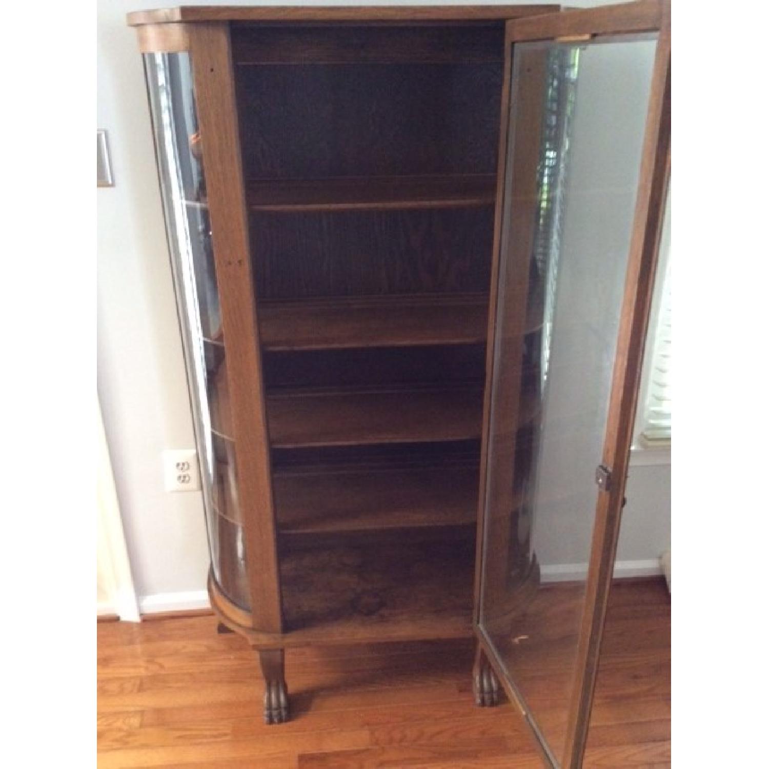 Vintage Curved Glass China Cupboard - image-1