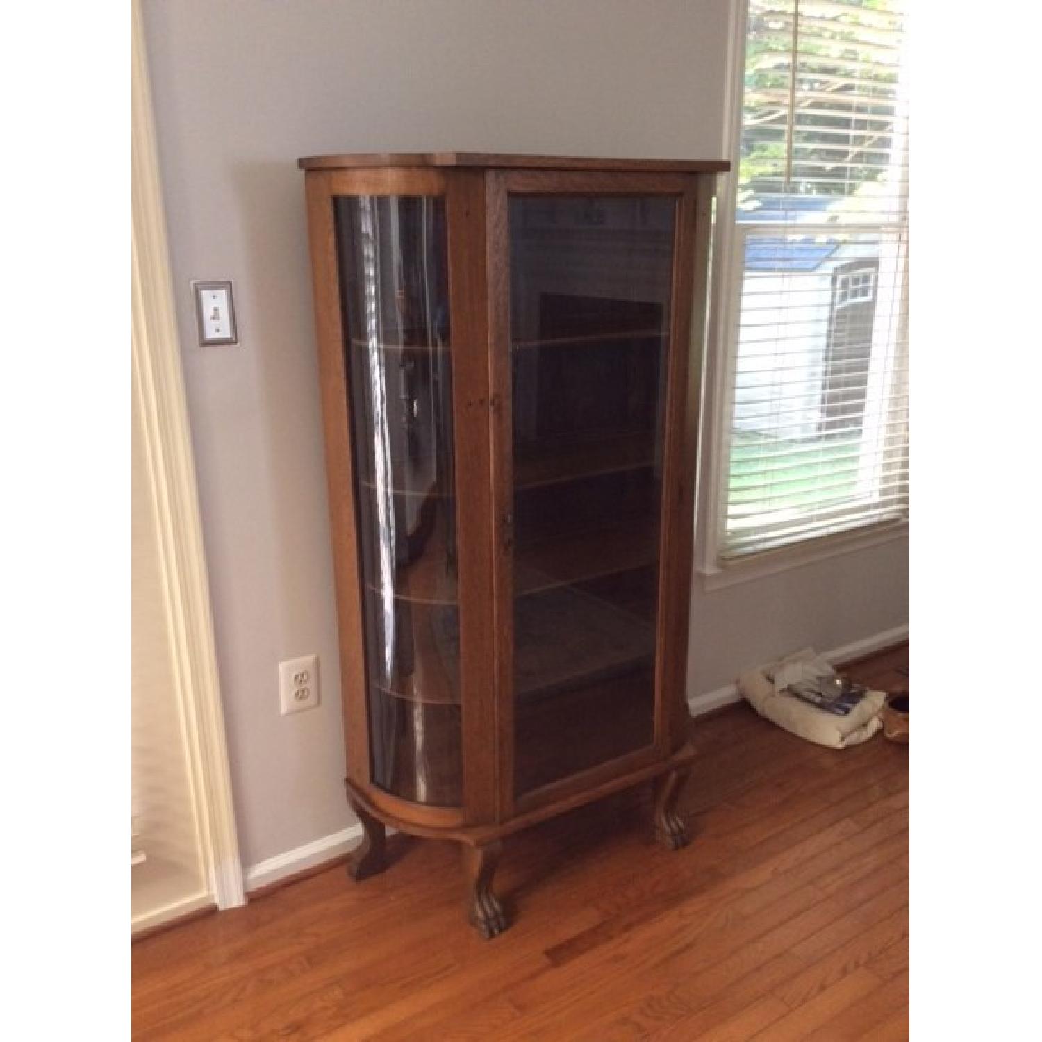 Vintage Curved Glass China Cupboard - image-5