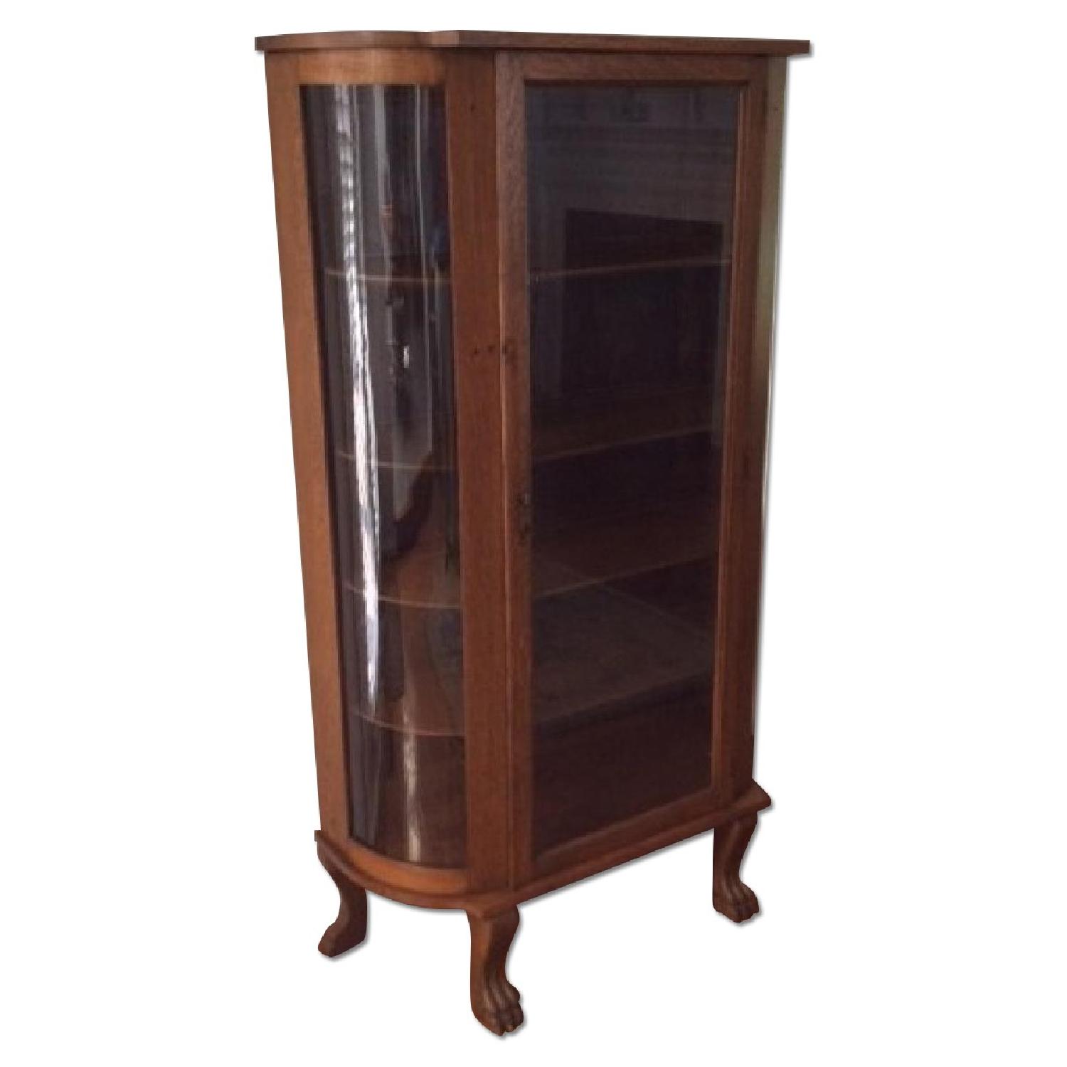 Vintage Curved Glass China Cupboard - image-0