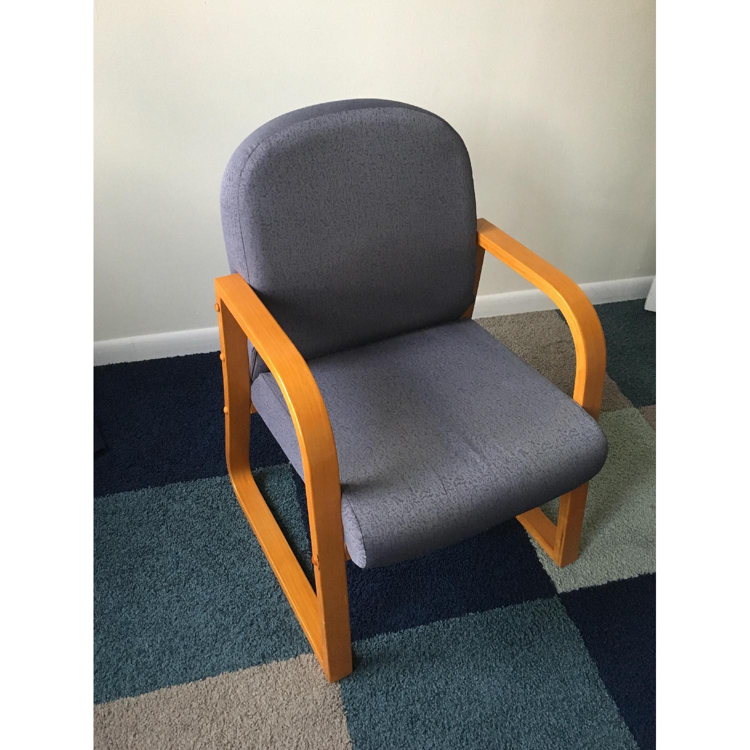 Boss Sled Base Oak Wood Reception Chair - image-1