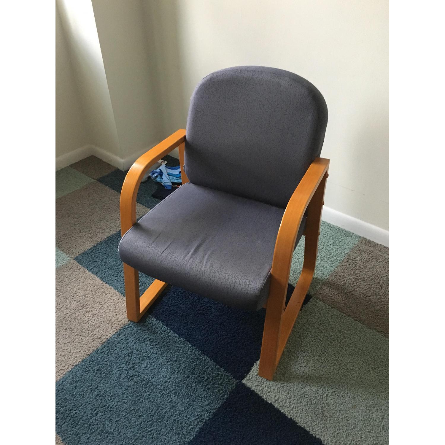 Boss Sled Base Oak Wood Reception Chair - image-2