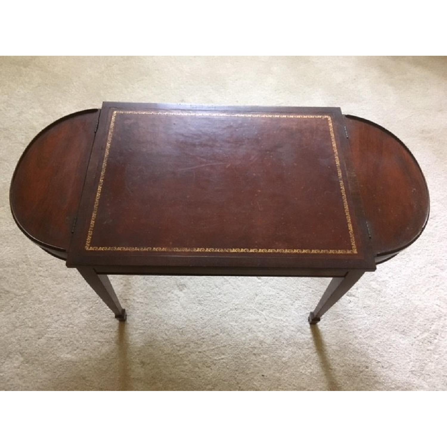Table w/ Two Open Side Doors & Leather Center - image-1