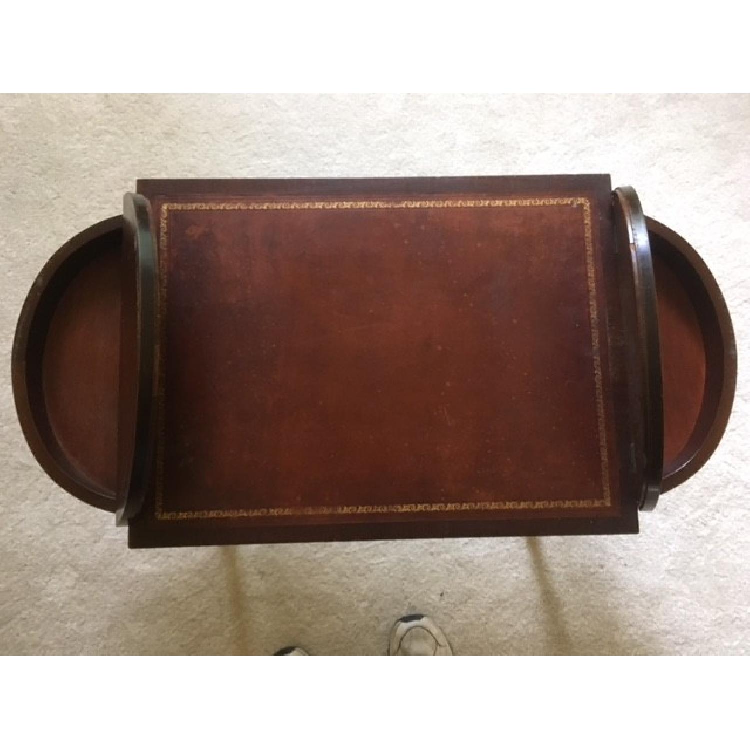 Table w/ Two Open Side Doors & Leather Center - image-2