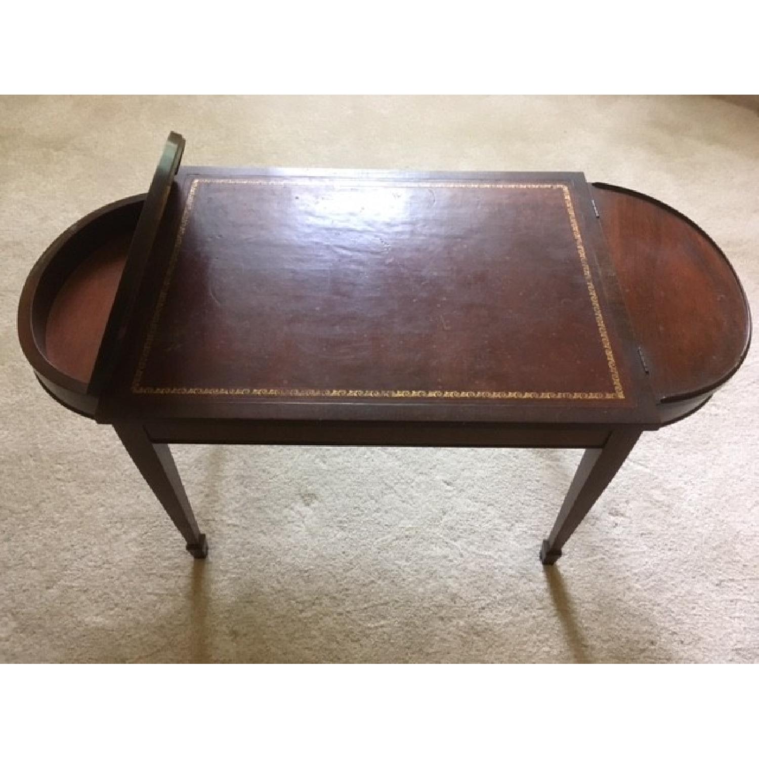 Table w/ Two Open Side Doors & Leather Center - image-4
