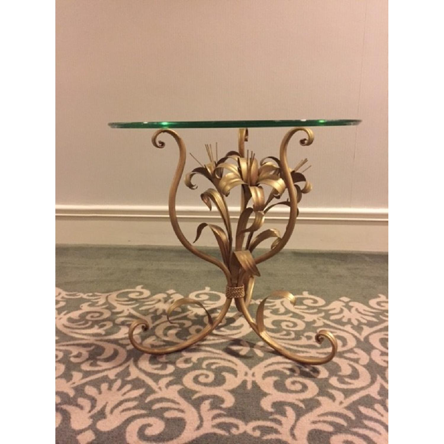 Gilt Lily Flower Table - image-1