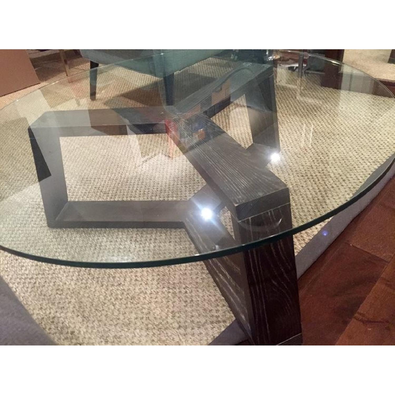 West Elm Iron Glass Top Round Coffee Table - image-3