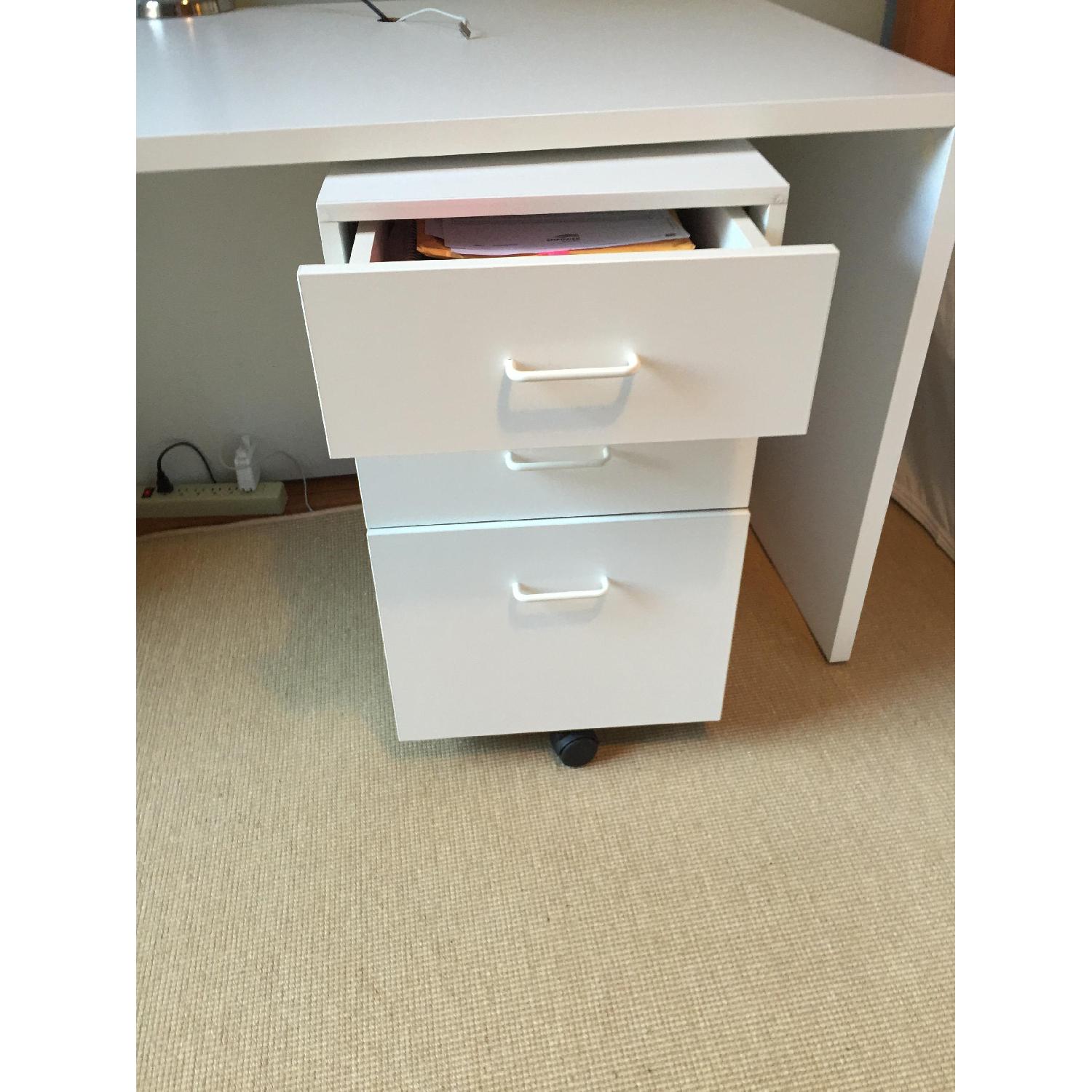 Techline Furniture Office Desk w/ Filing Cabinet - image-2