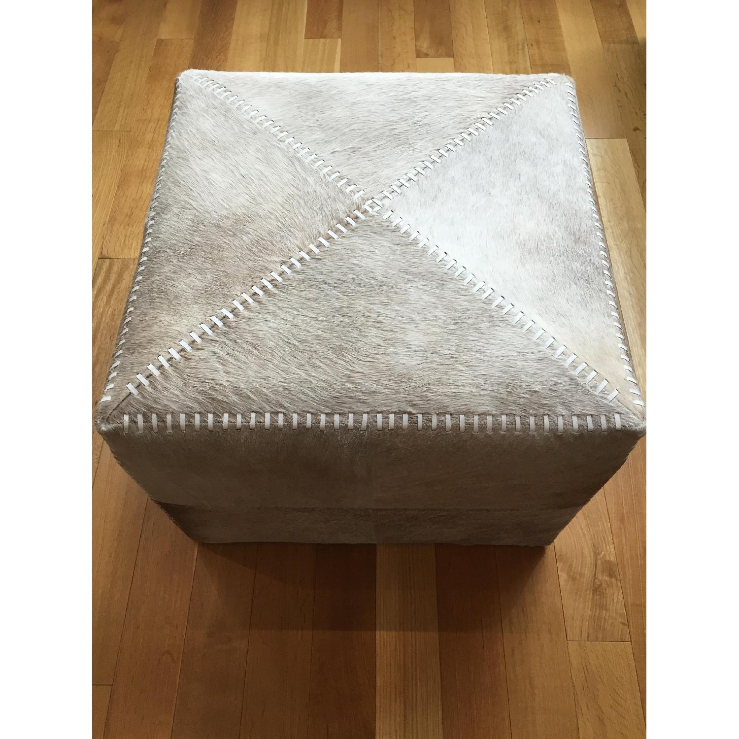 Jamie Young Company Large Grey Hide Ottoman - image-1