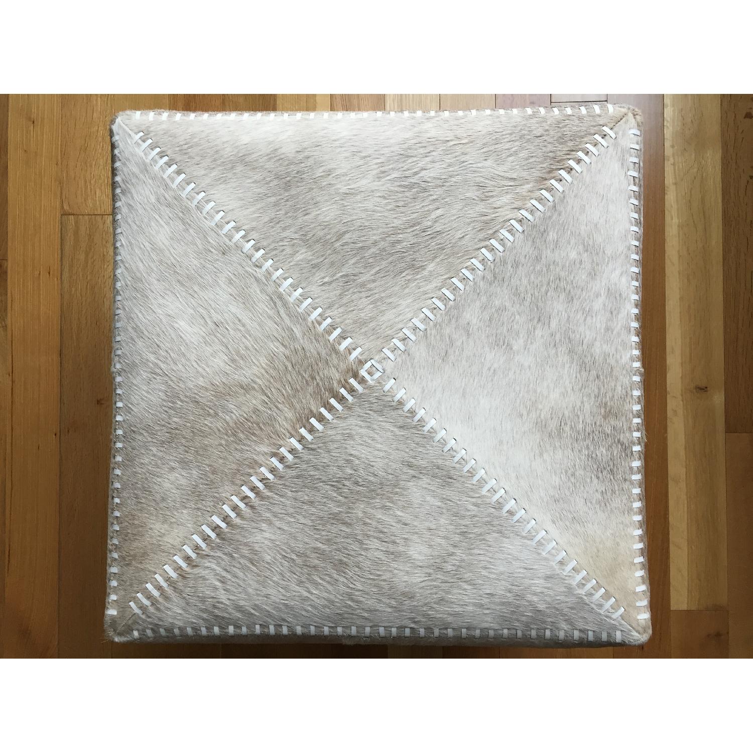 Jamie Young Company Large Grey Hide Ottoman - image-2