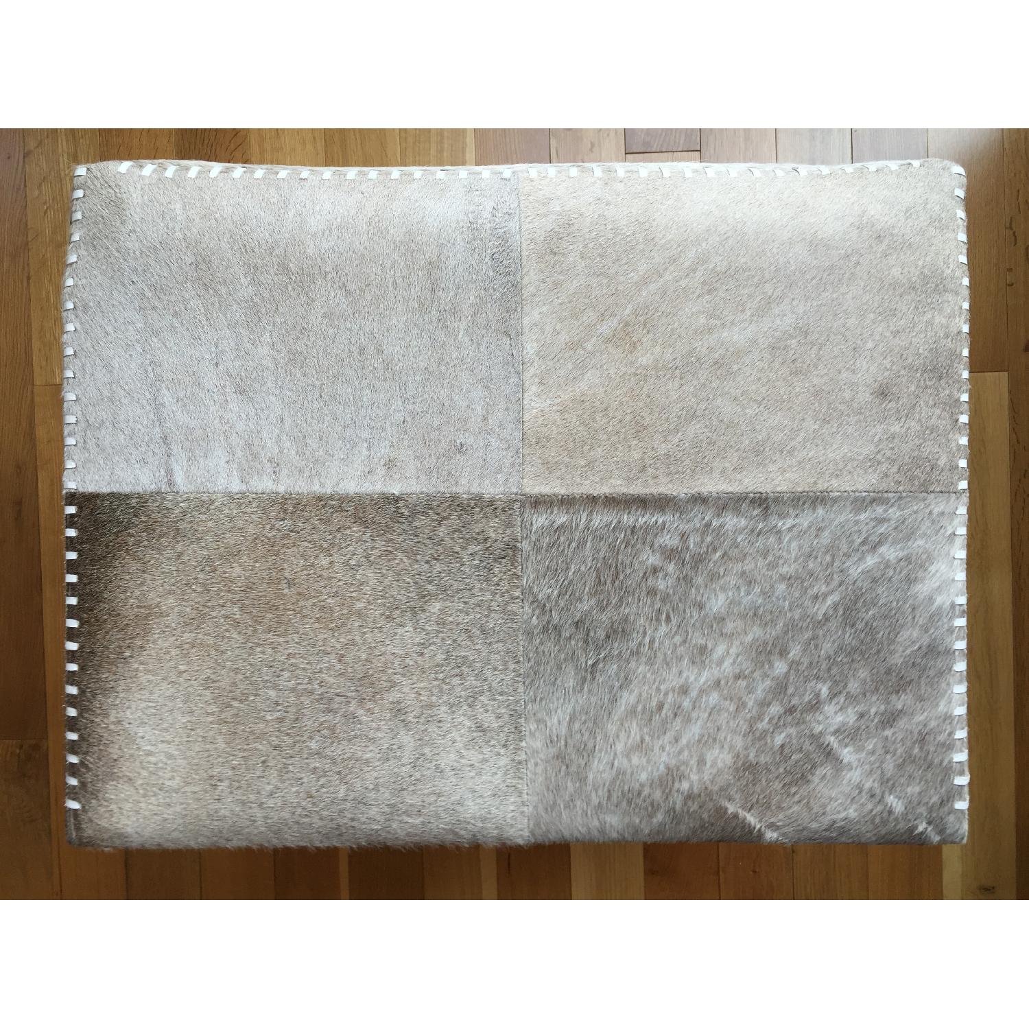 Jamie Young Company Large Grey Hide Ottoman - image-4