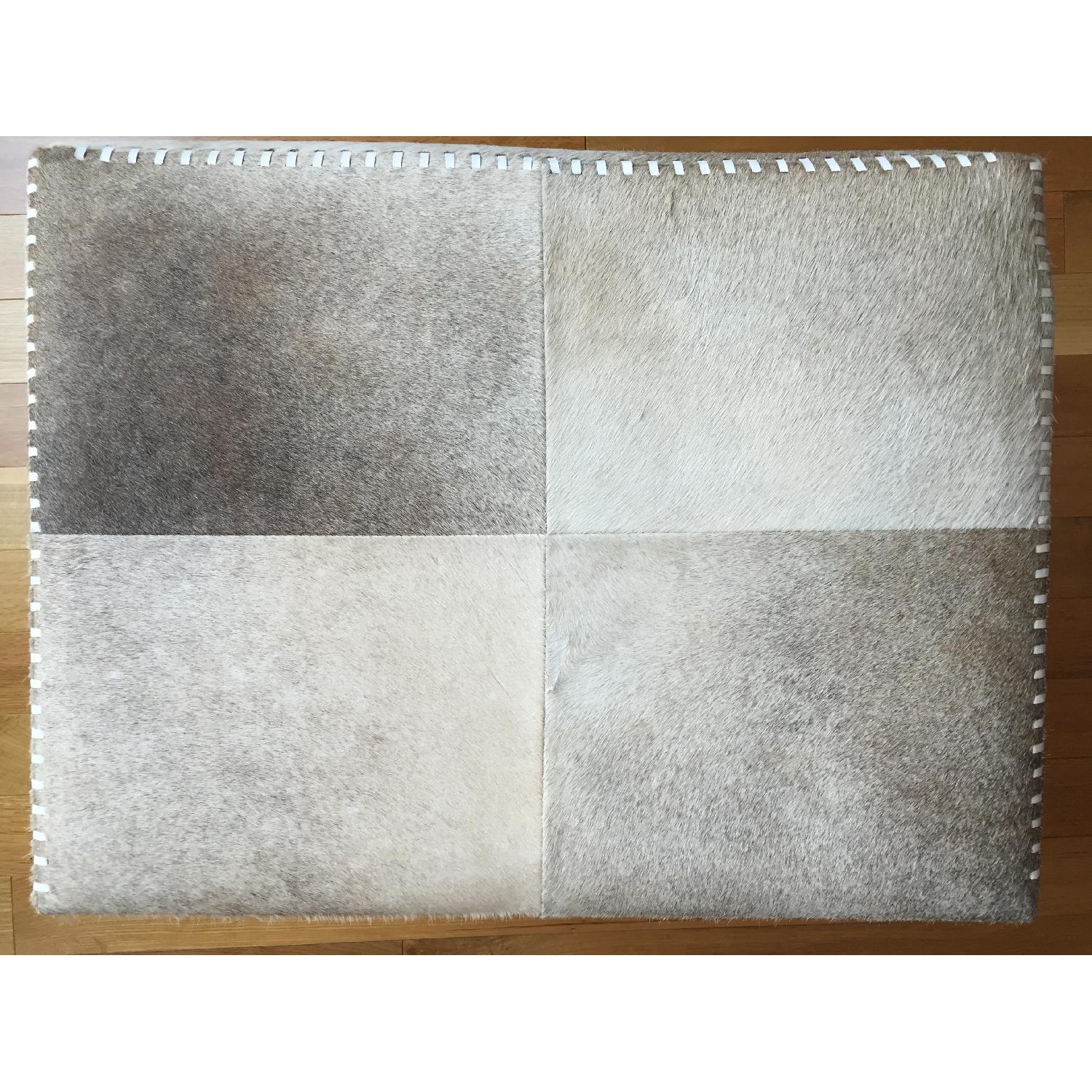 Jamie Young Company Large Grey Hide Ottoman - image-5