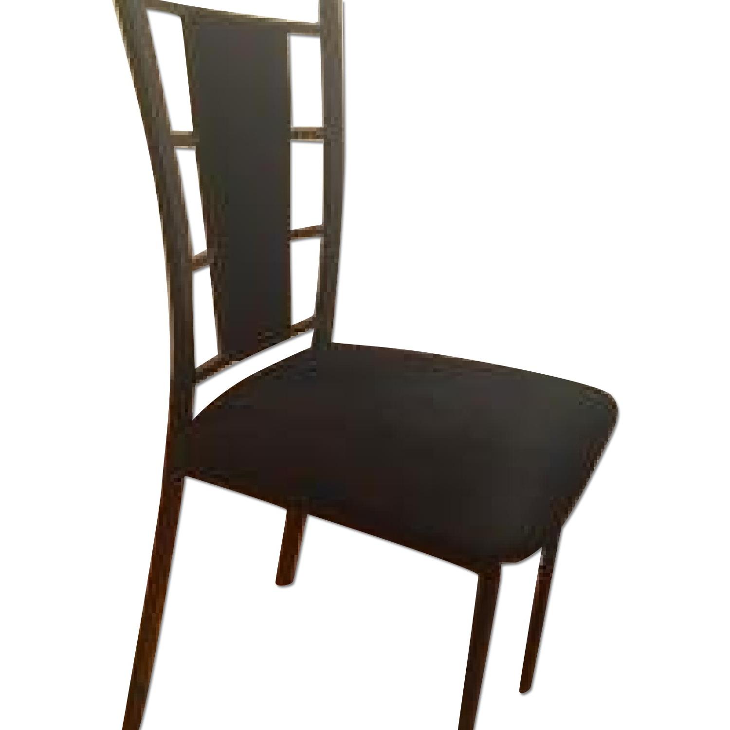 Black Suede Dining Chairs - image-0