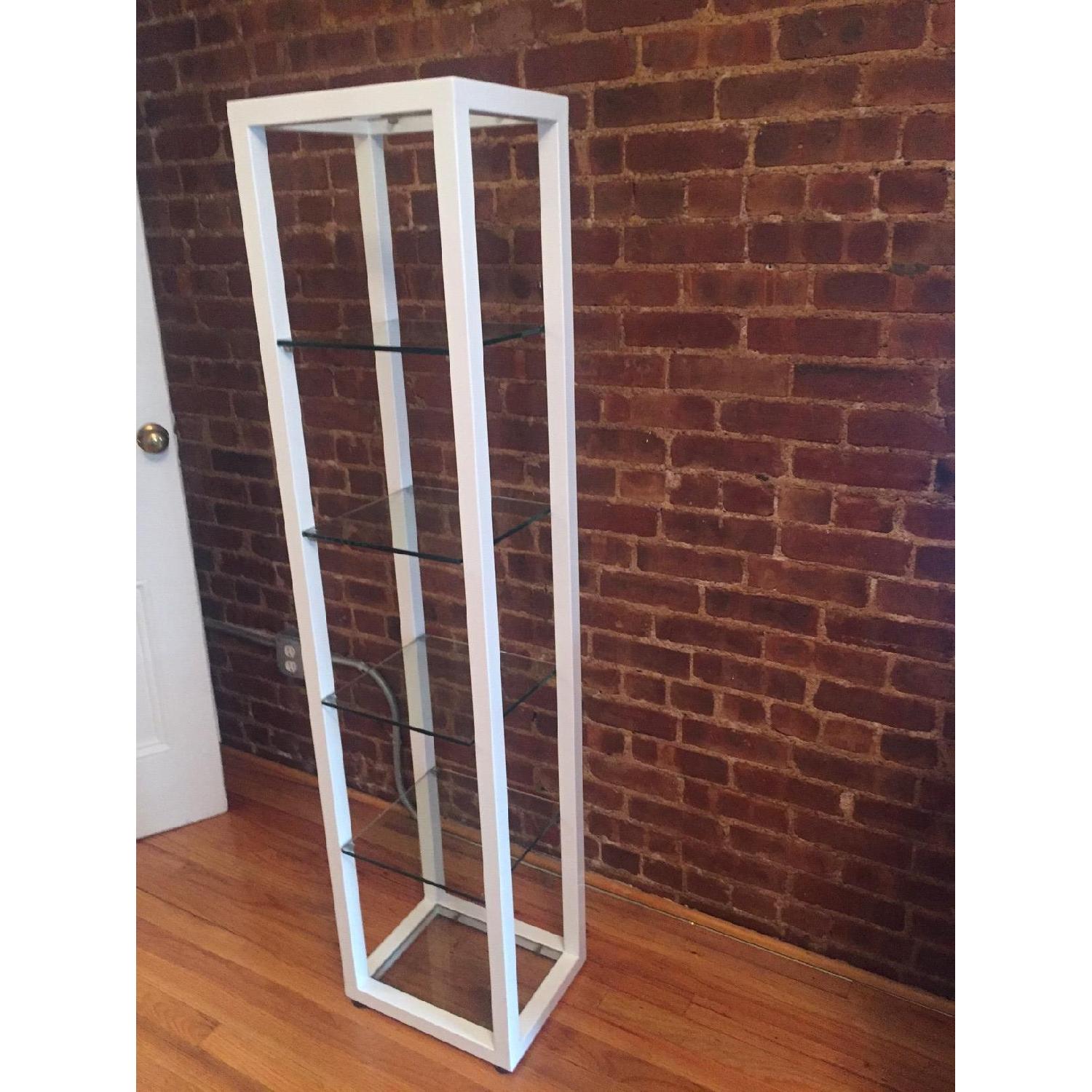 CB2 White Lacquer & Glass Bookshelf - image-2