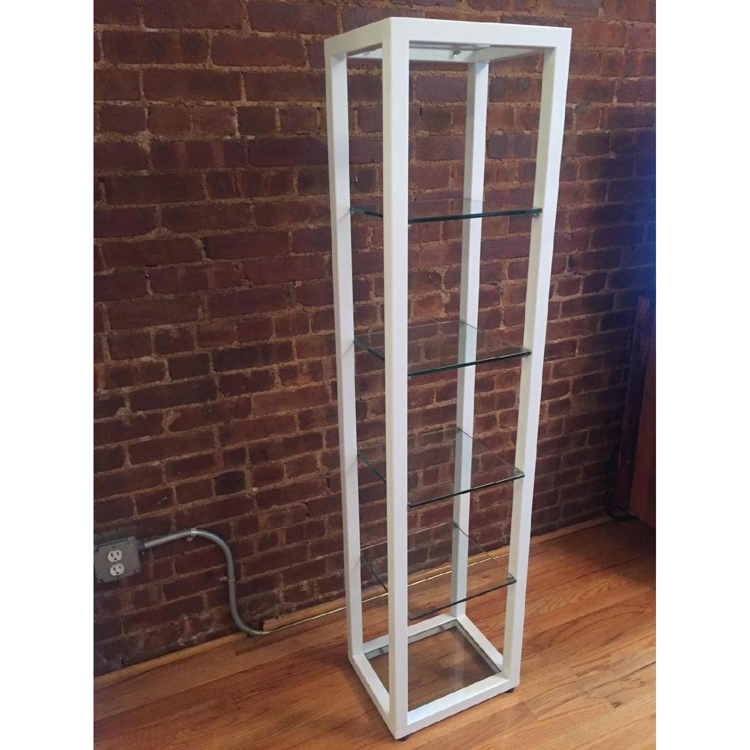 CB2 White Lacquer & Glass Bookshelf - image-3