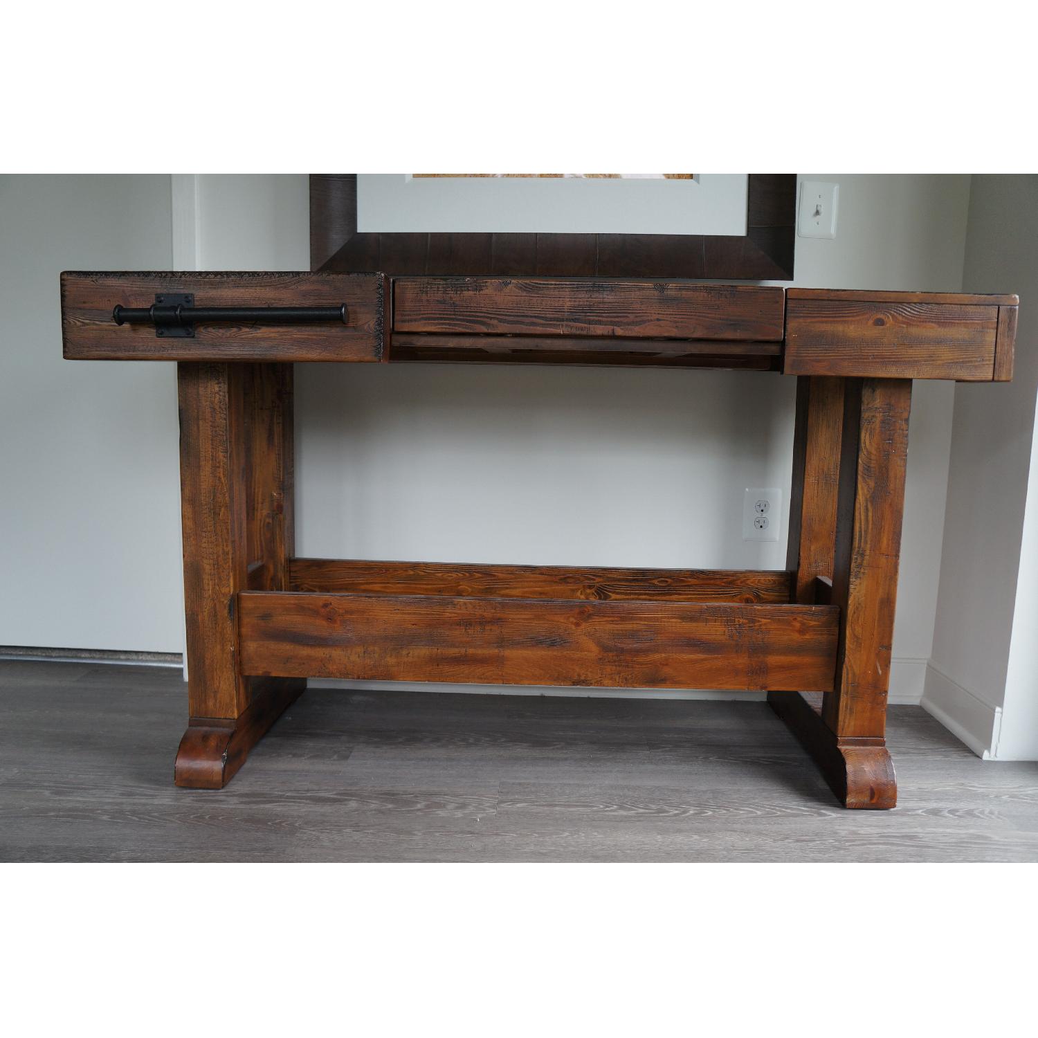 Rustic Wood Console Bar - AptDeco