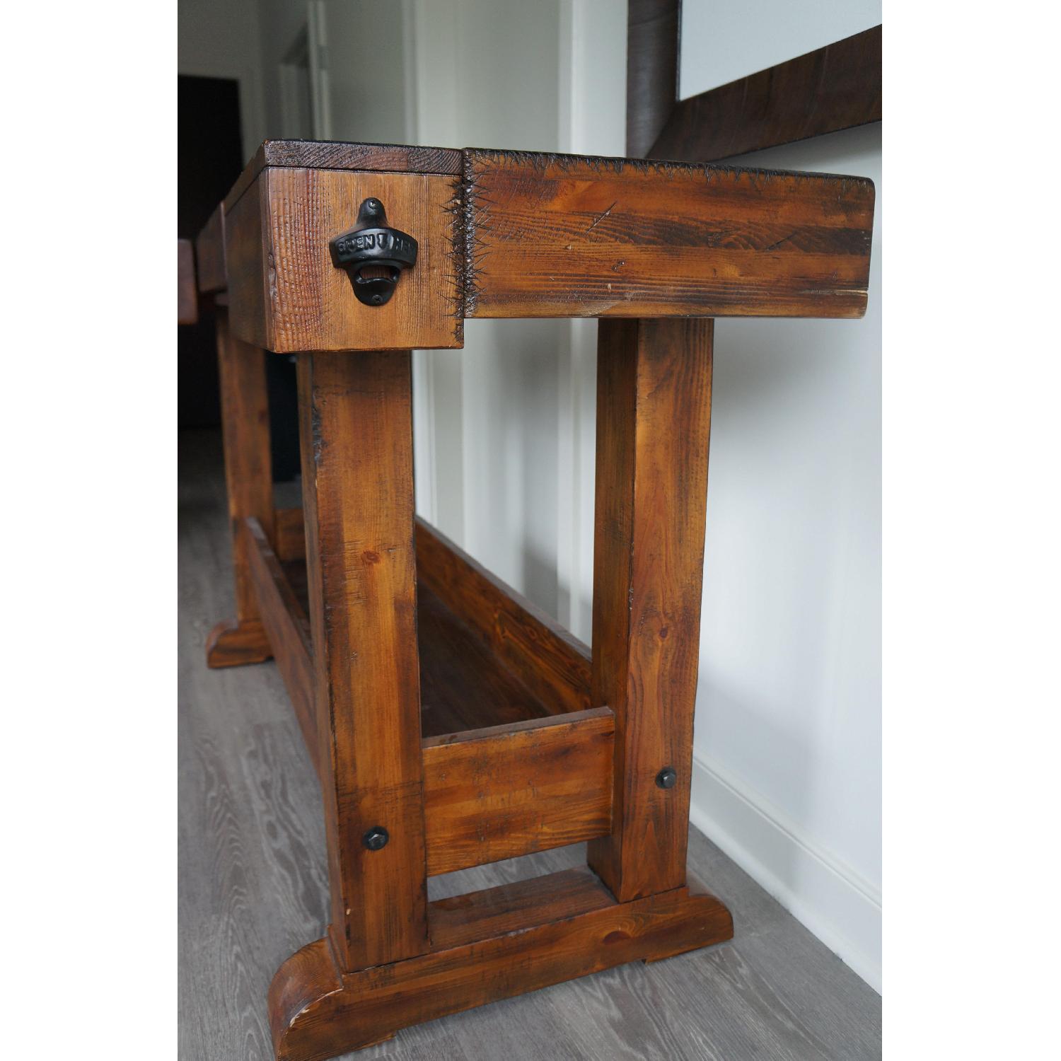 Rustic Wood Console Bar - AptDeco